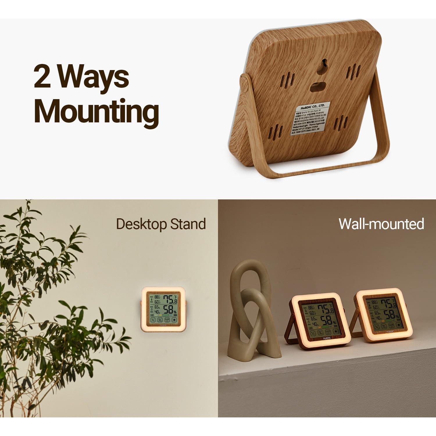 Higrómetro Digital HuBDIC HT-21 con Luz Nocturna y Monitor de Humedad