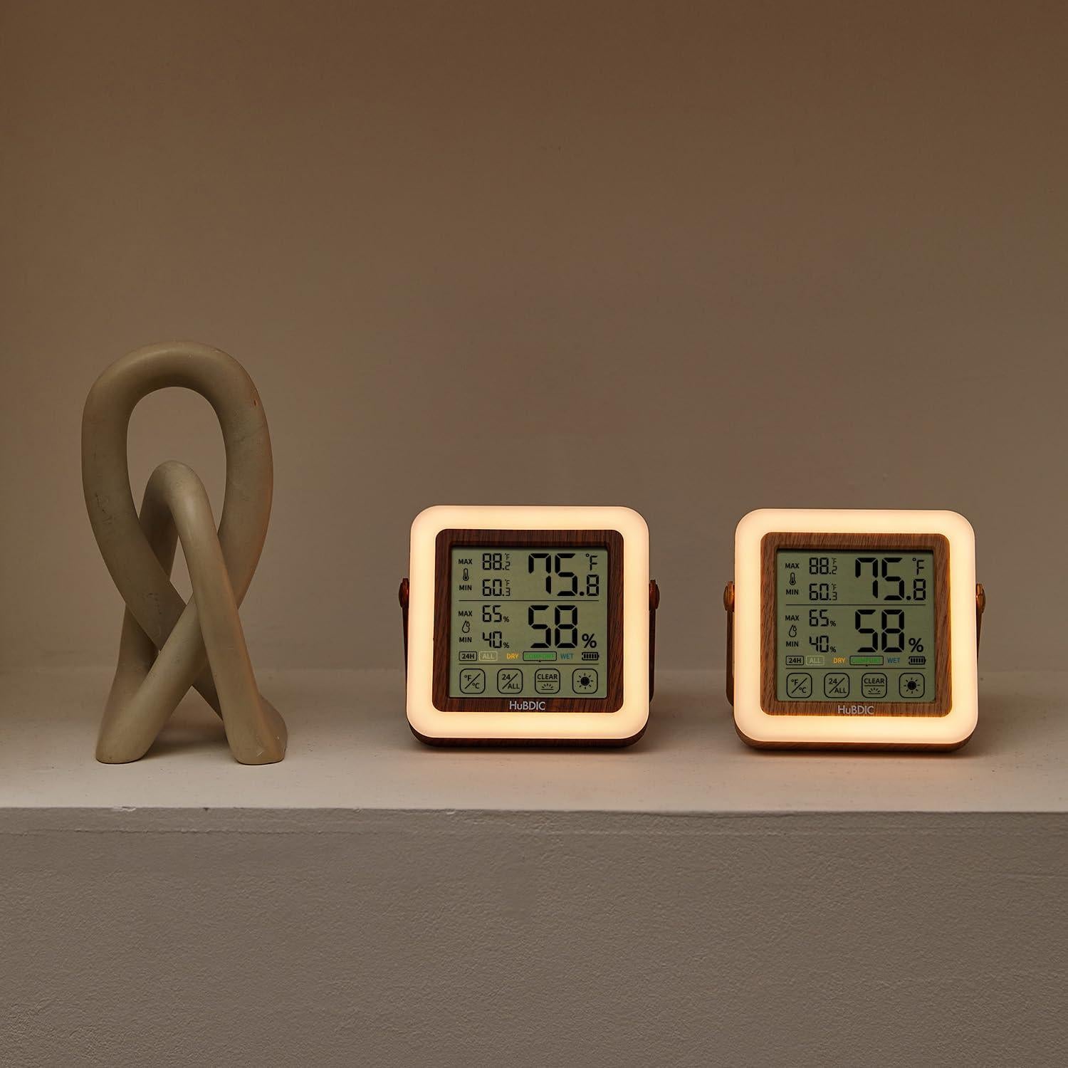 Higrómetro Digital HuBDIC HT-21 con Luz Nocturna y Monitor de Humedad
