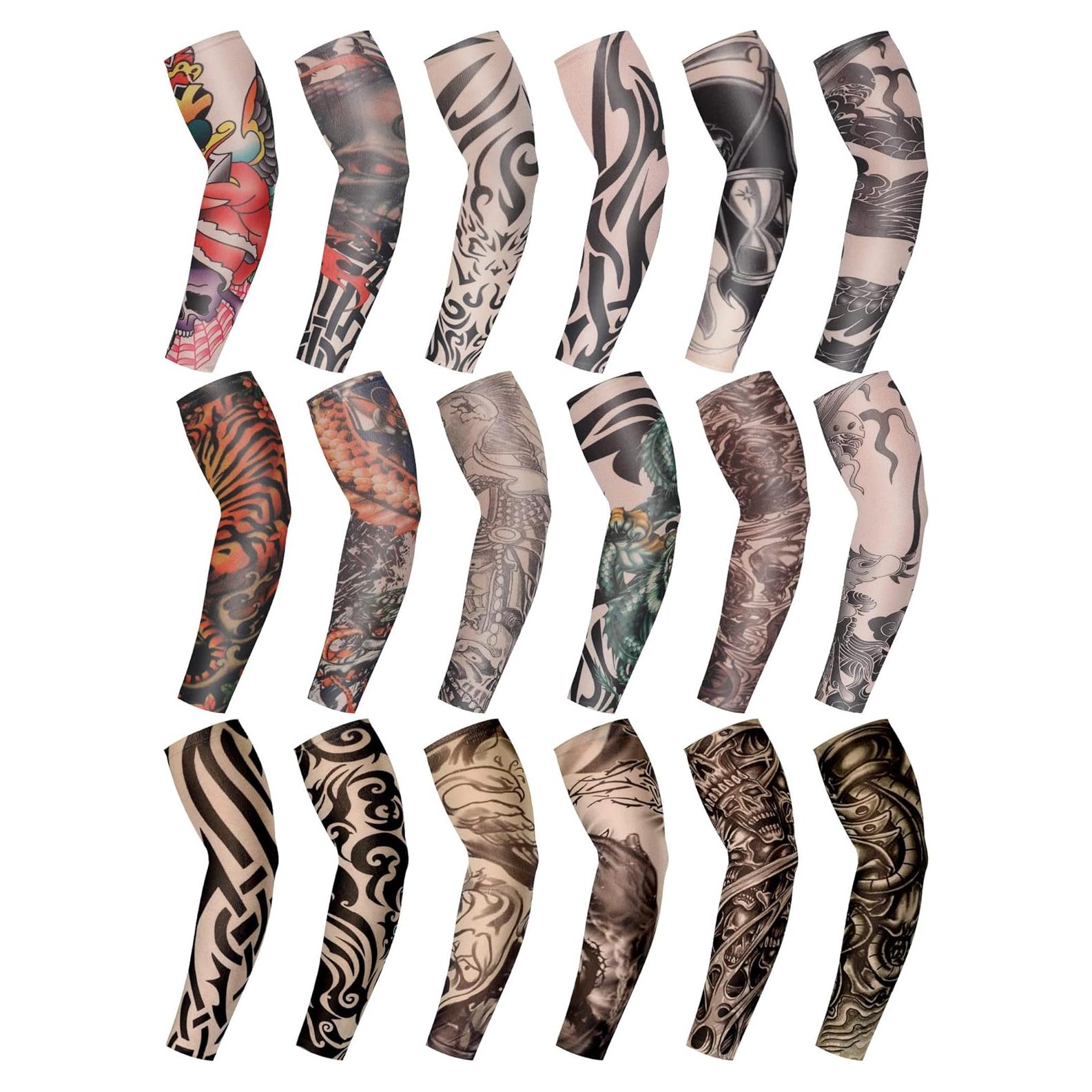 Mangas de Tatuaje Geyoga 18 Pcs Protección Solar Estilo Elegante