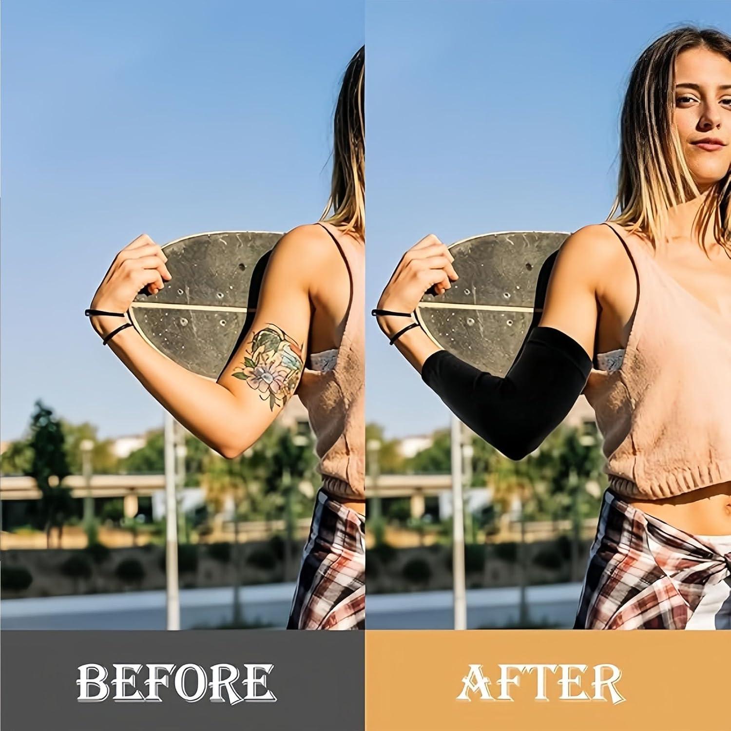 Cubierta de Tatuaje Lyuxzad - 6 Piezas Mangas Negras