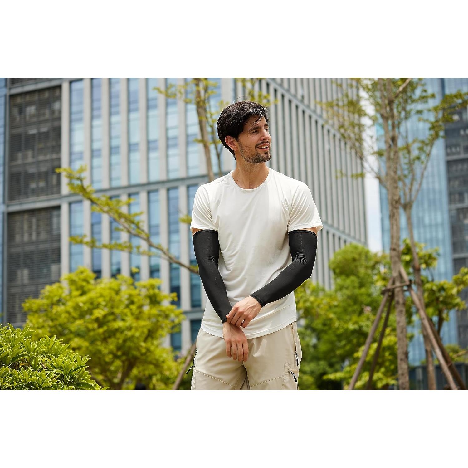 Manga de brazo deportiva XINFIRE negra con protección UV