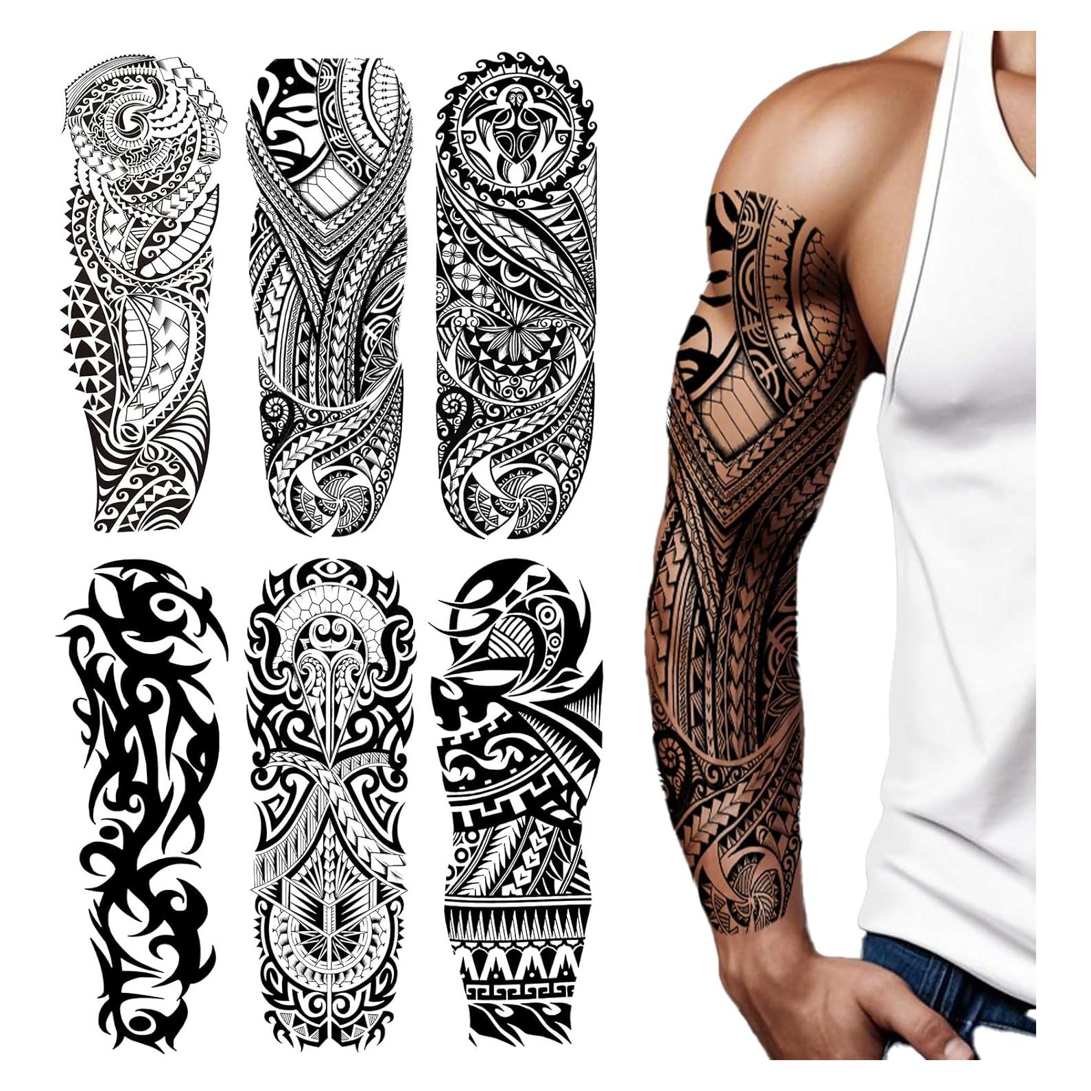 6 Hojas Tatuajes Temporales Totem Negro KOTBS - Manga Completa