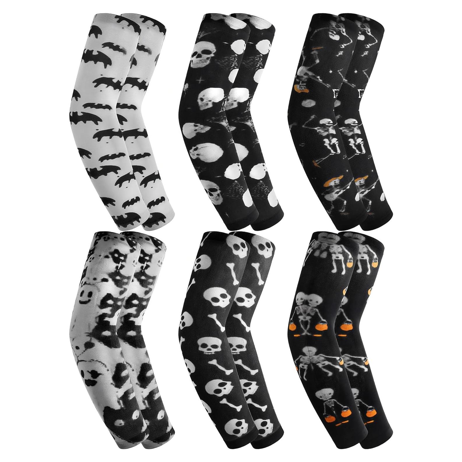 Mangas de Tatuaje Temporal Boao 12 Pcs Halloween UV 39.1x8.9cm