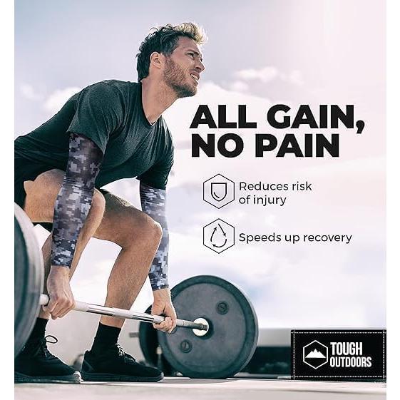 Manguitas de compresión Tough para brazos - Camuflaje 18-20 cm