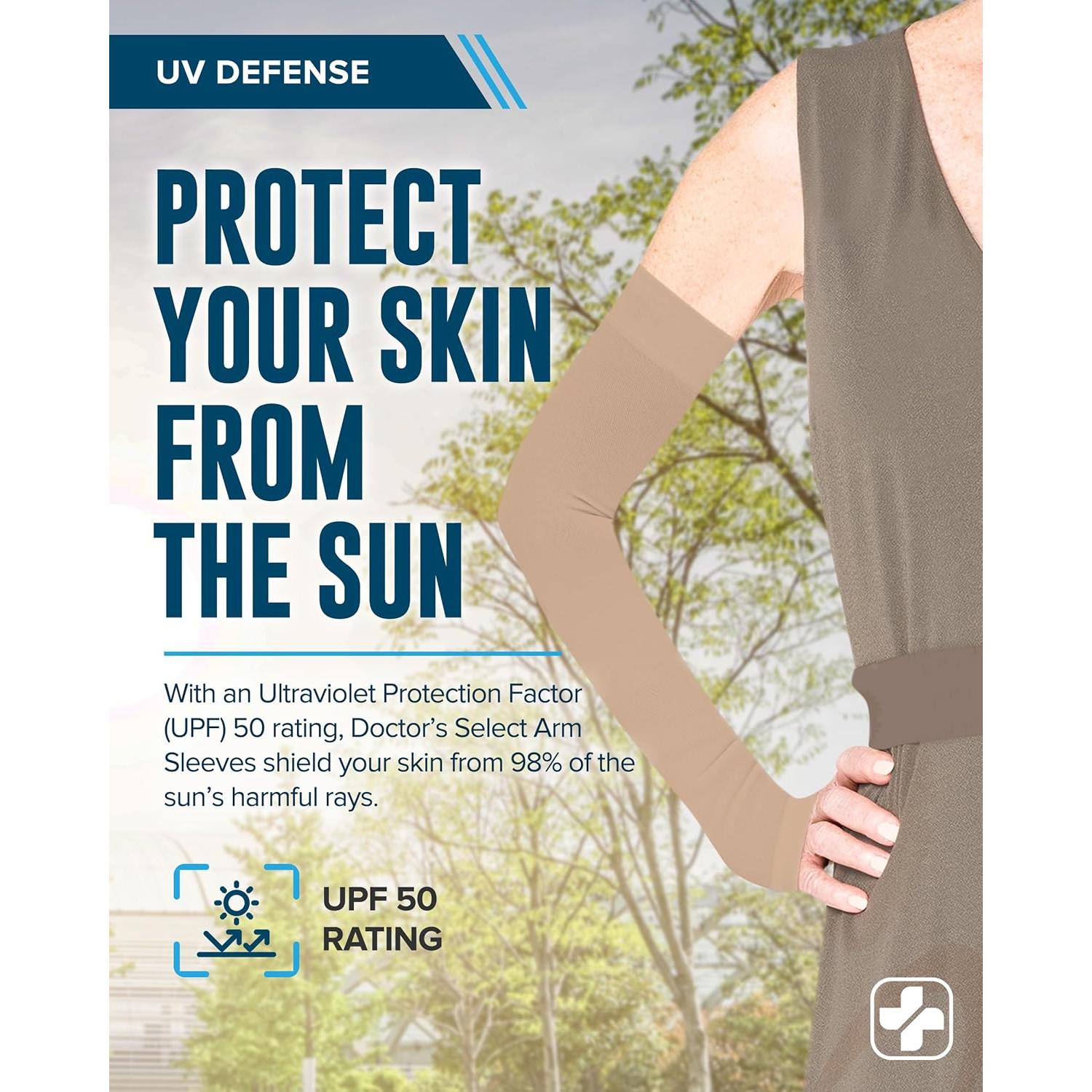 Protectores de brazos Doctor's Select UPF 50 para piel delgada - 2 pares