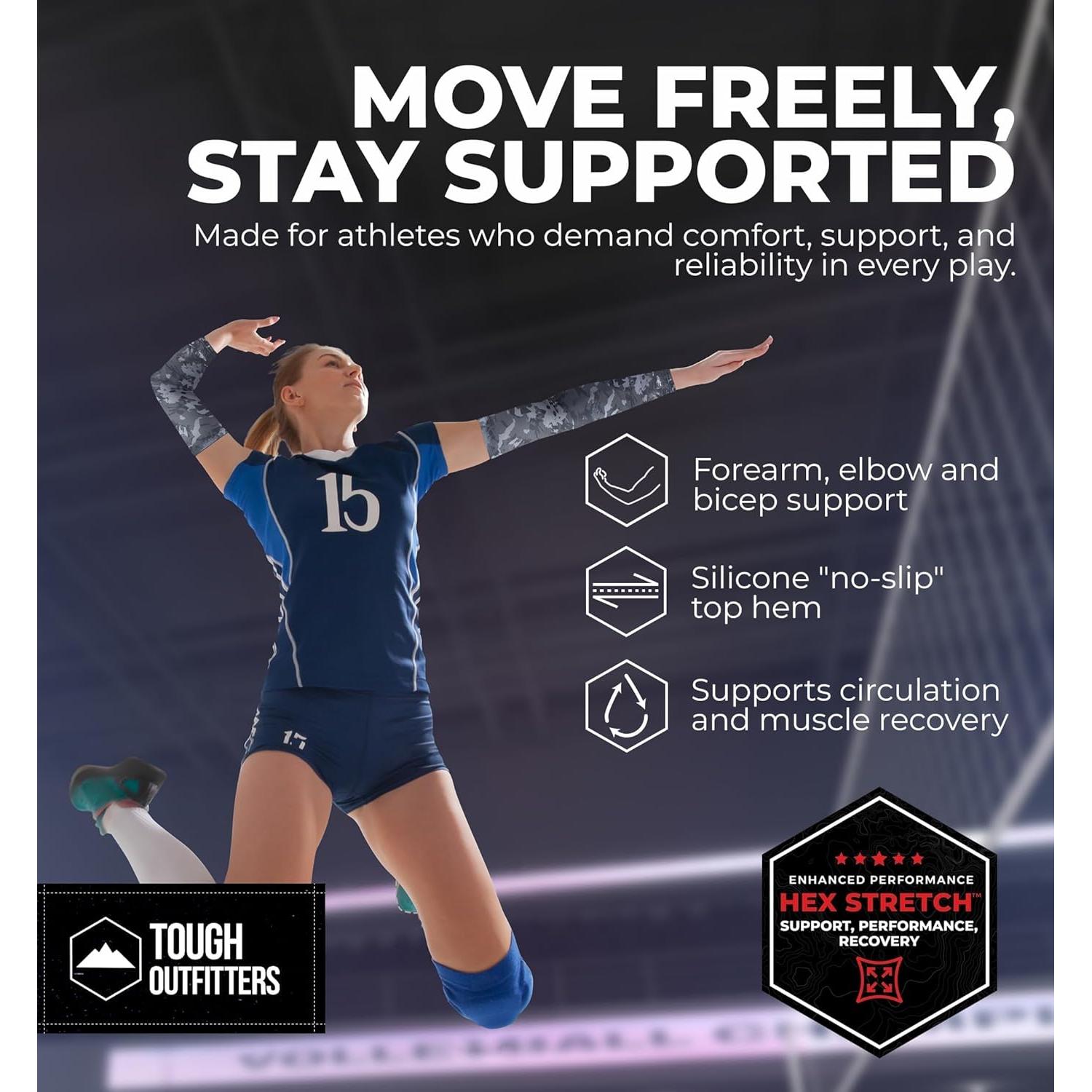 Mangas de Compresión Tough Outdoors para Niños y Adultos - Soporte Deportivo