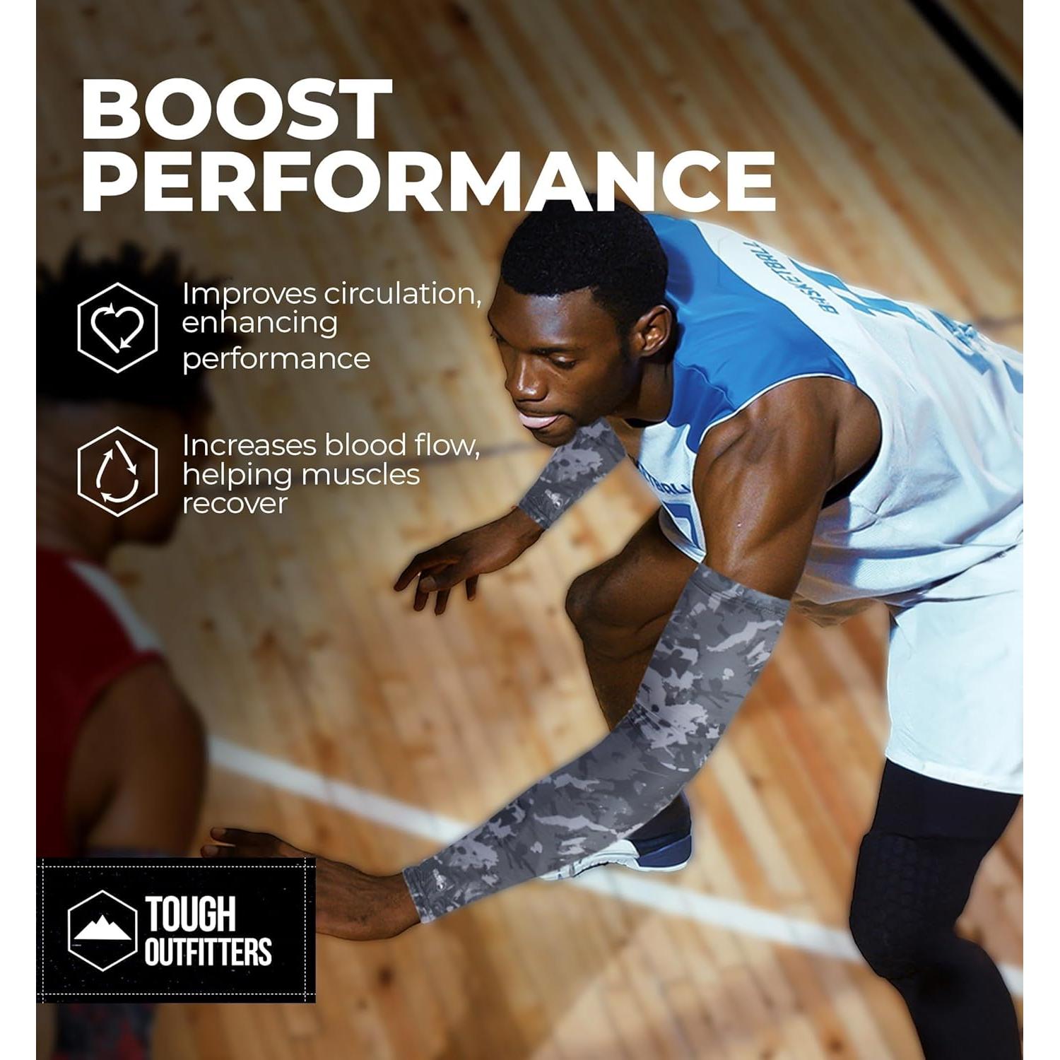 Mangas de Compresión Tough Outdoors para Niños y Adultos - Soporte Deportivo