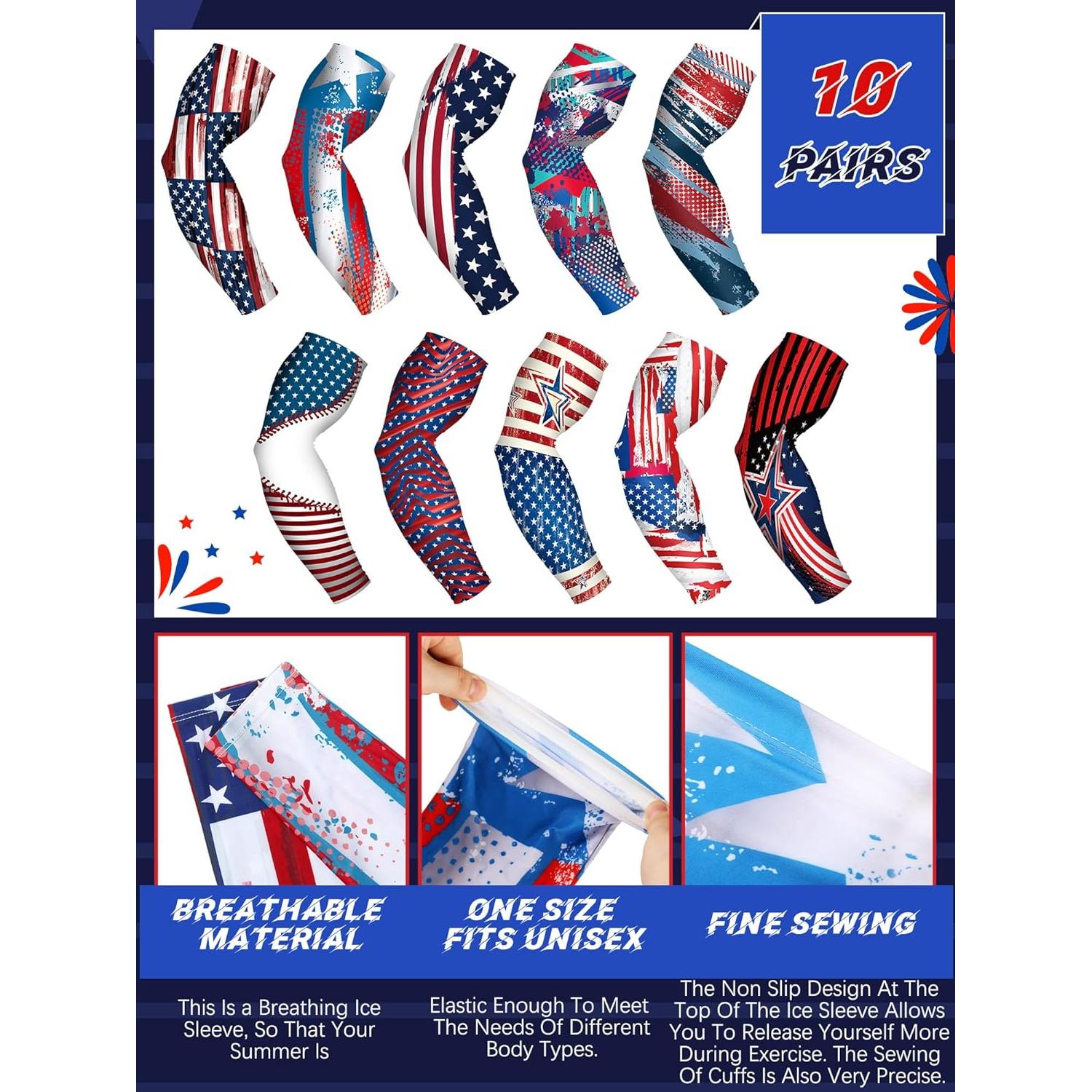 10 Pares Mangas de Protección Solar UV Unisex - Poliester L