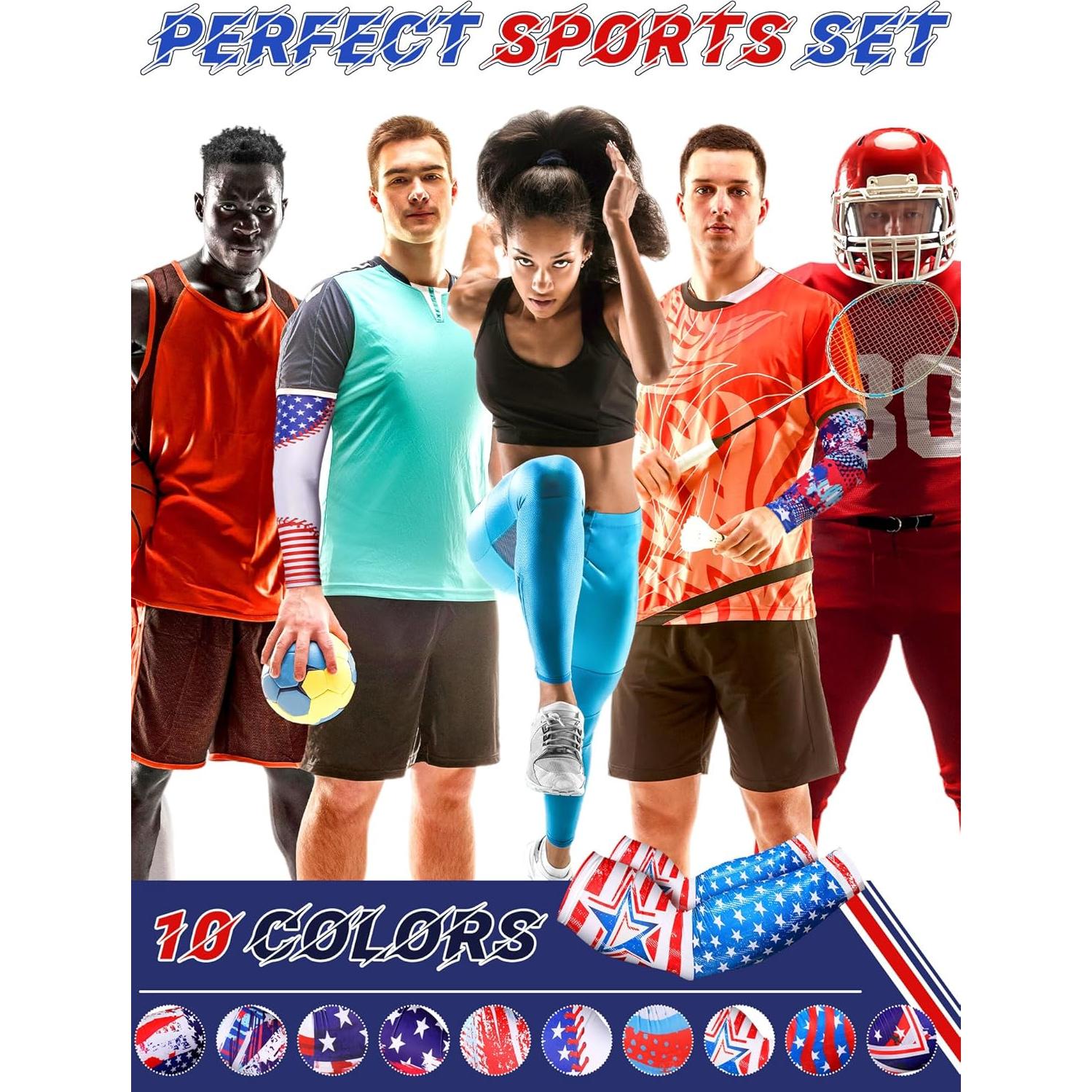 10 Pares Mangas de Protección Solar UV Unisex - Poliester L