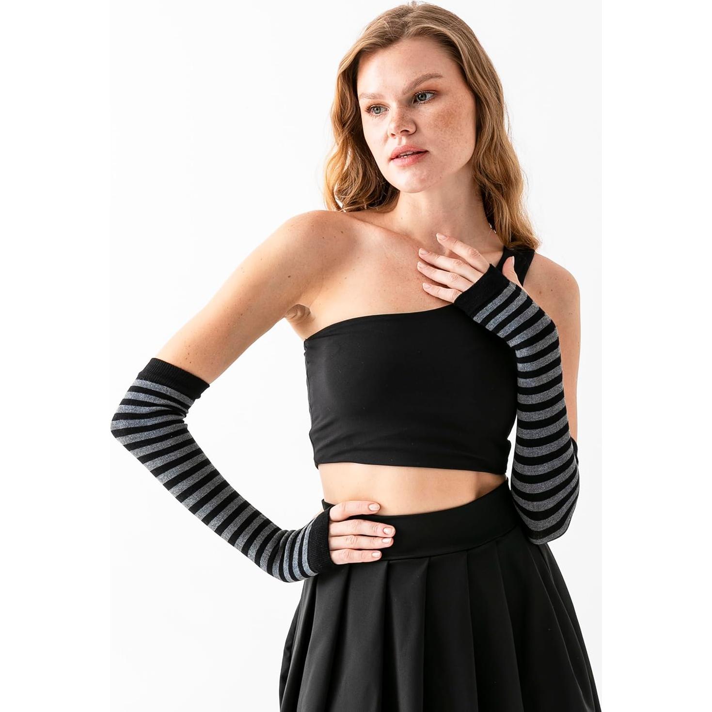 Mangas Calentadoras de Bambú Causa Forcia - Negro y Gris