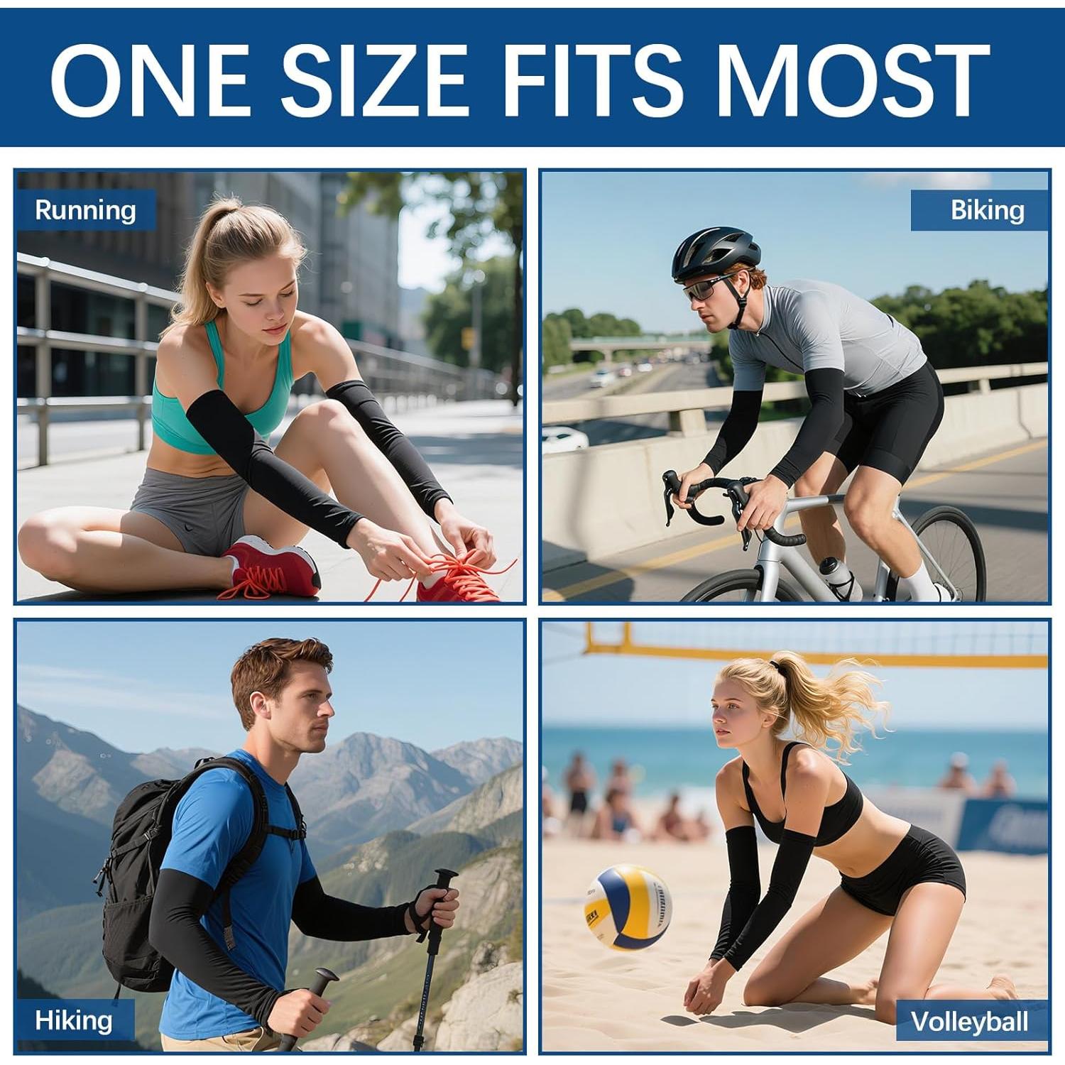 Mangas para brazos Anpuimult UV 50+ 12 Pcs para Ciclismo y Deportes