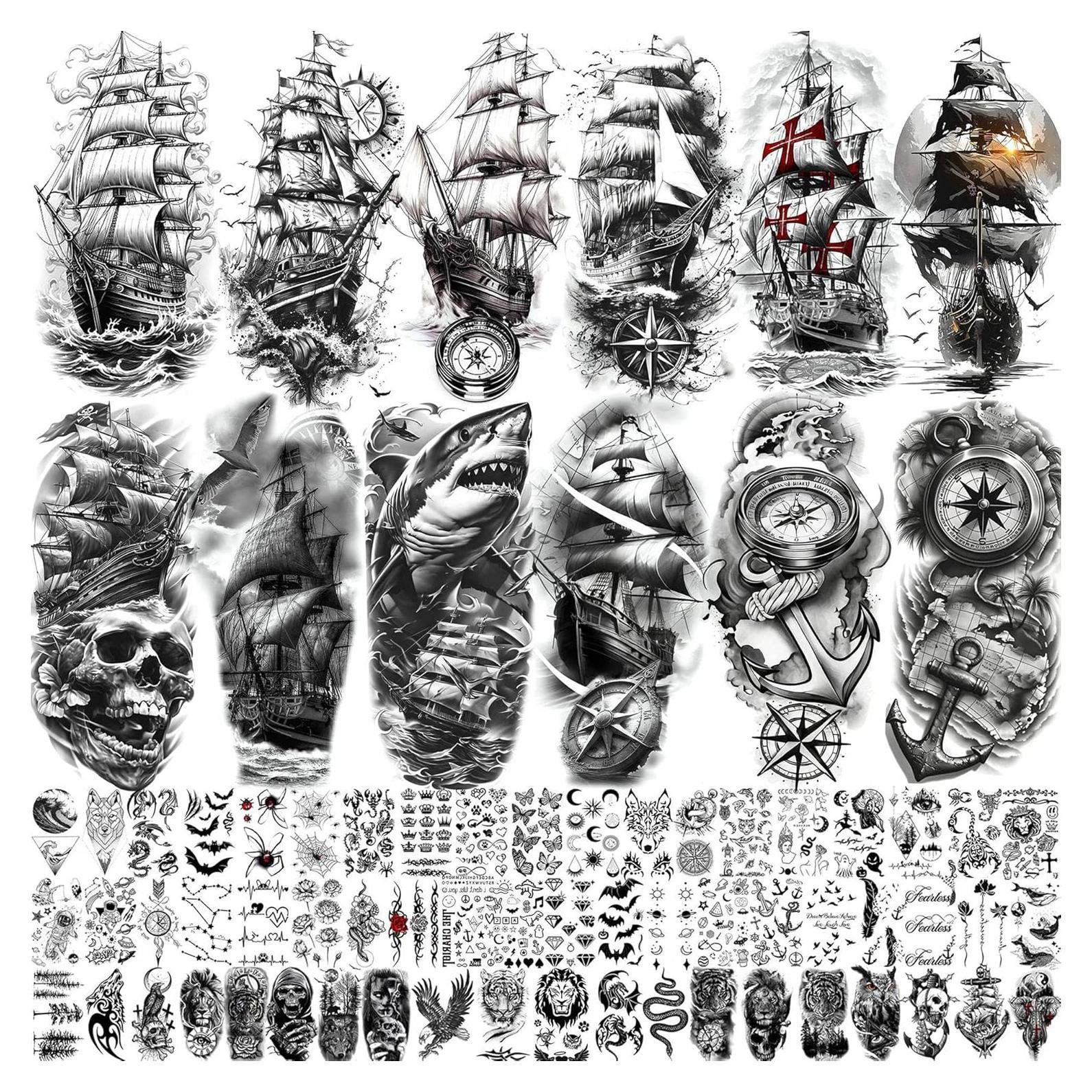 71 Hojas Tatuajes Temporales SELIDODO Barco de Vela y Más