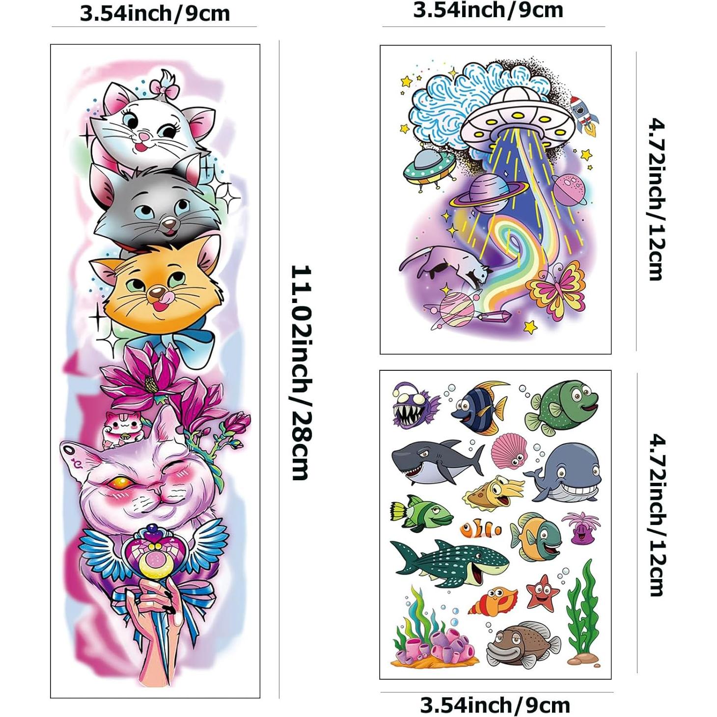 Mangas de Tatuajes Temporales Tazimi para Niños - 27 Hojas