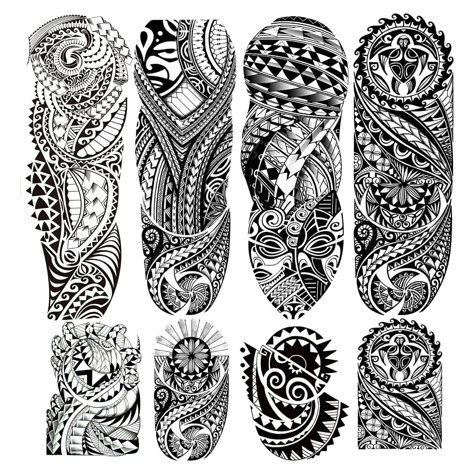 Calcomanías Tatuajes Temporales Tribal Totem 4 Hojas