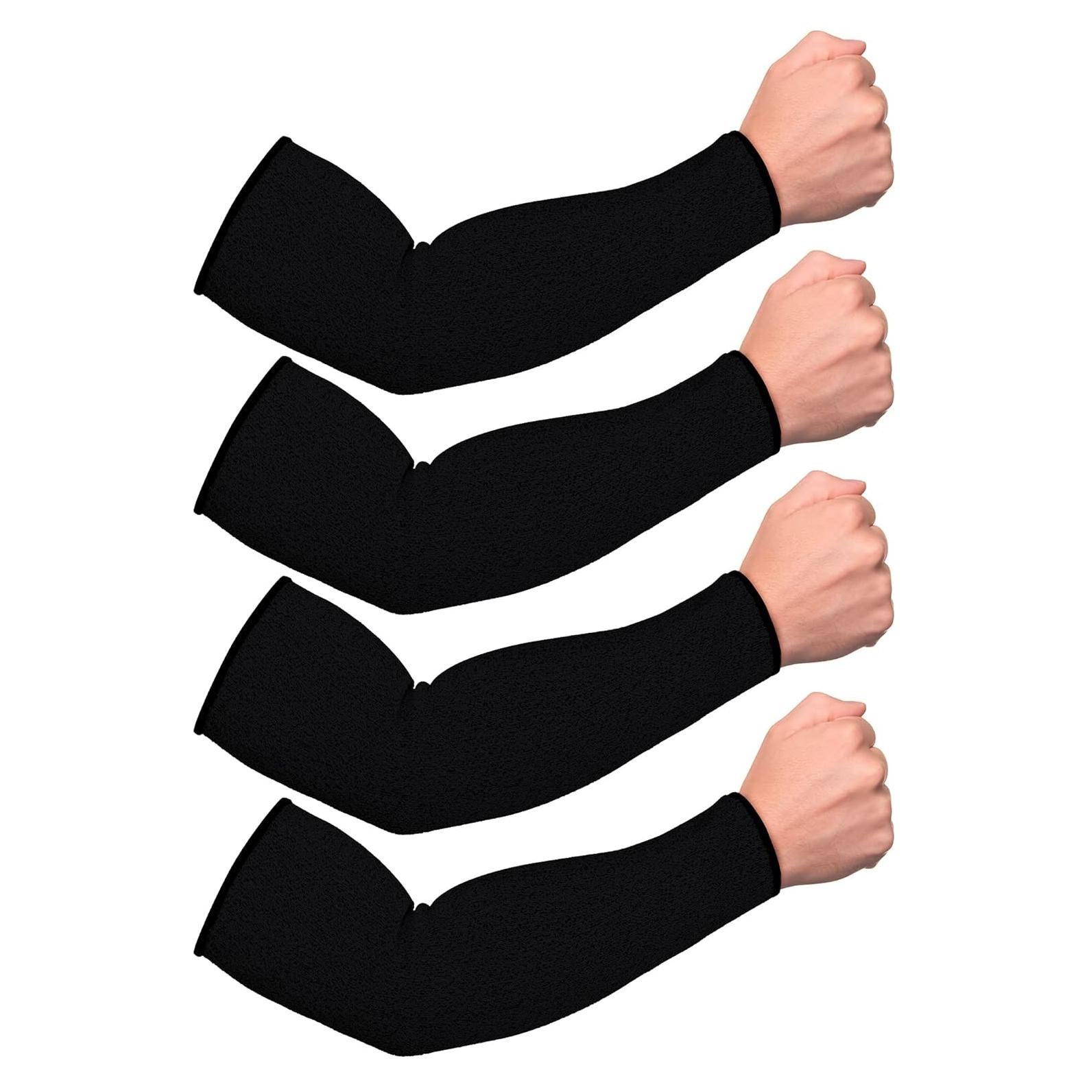 Geyoga 2 Pares Mangas Protectores de Brazo Unisex 22 cm Negro