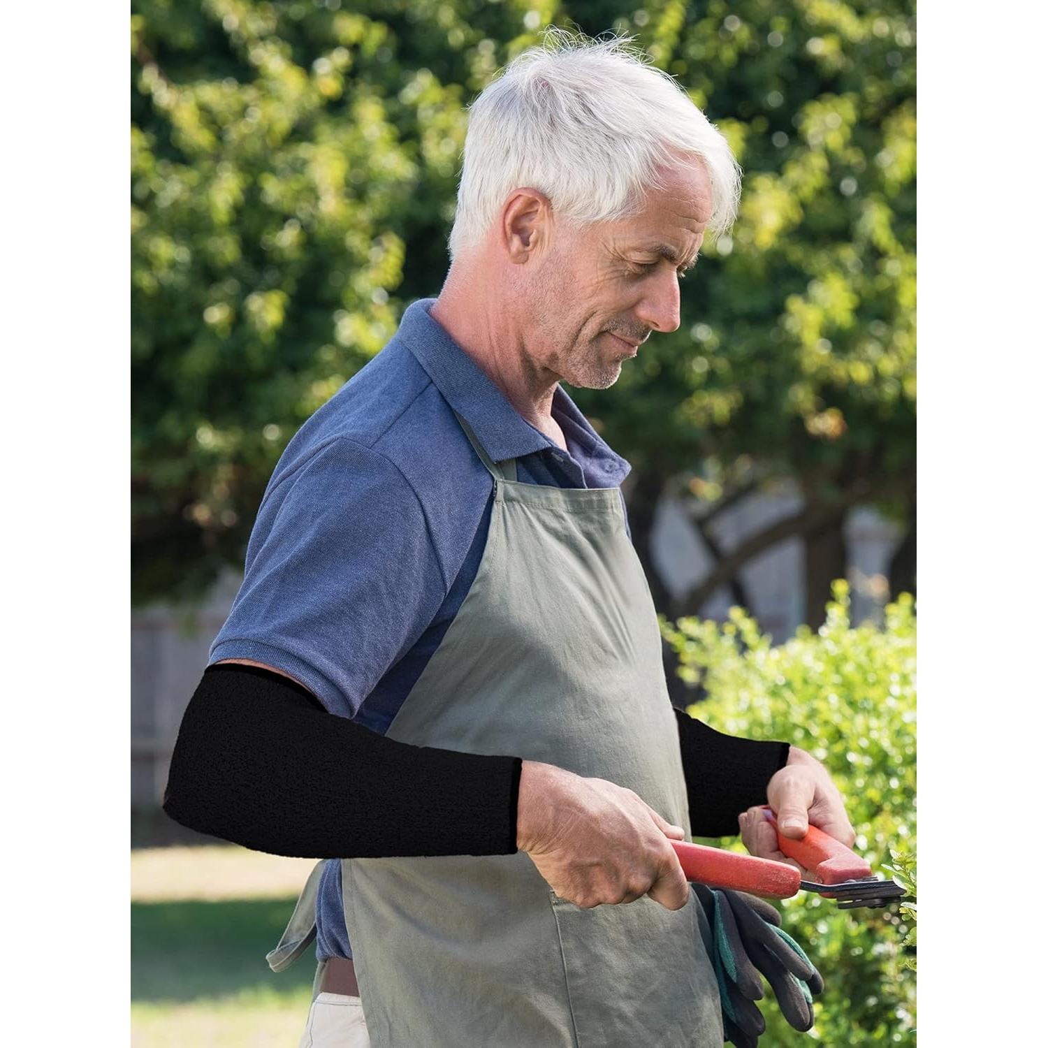 Geyoga 2 Pares Mangas Protectores de Brazo Unisex 22 cm Negro