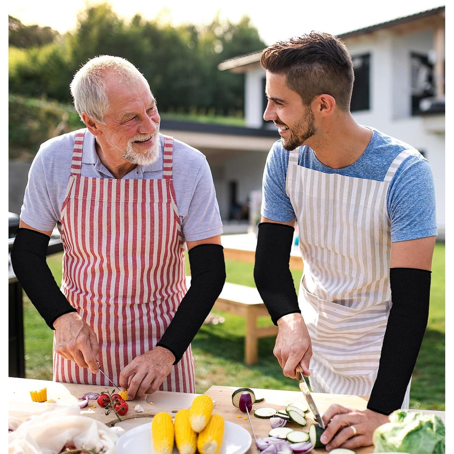 Geyoga 2 Pares Mangas Protectores de Brazo Unisex 22 cm Negro