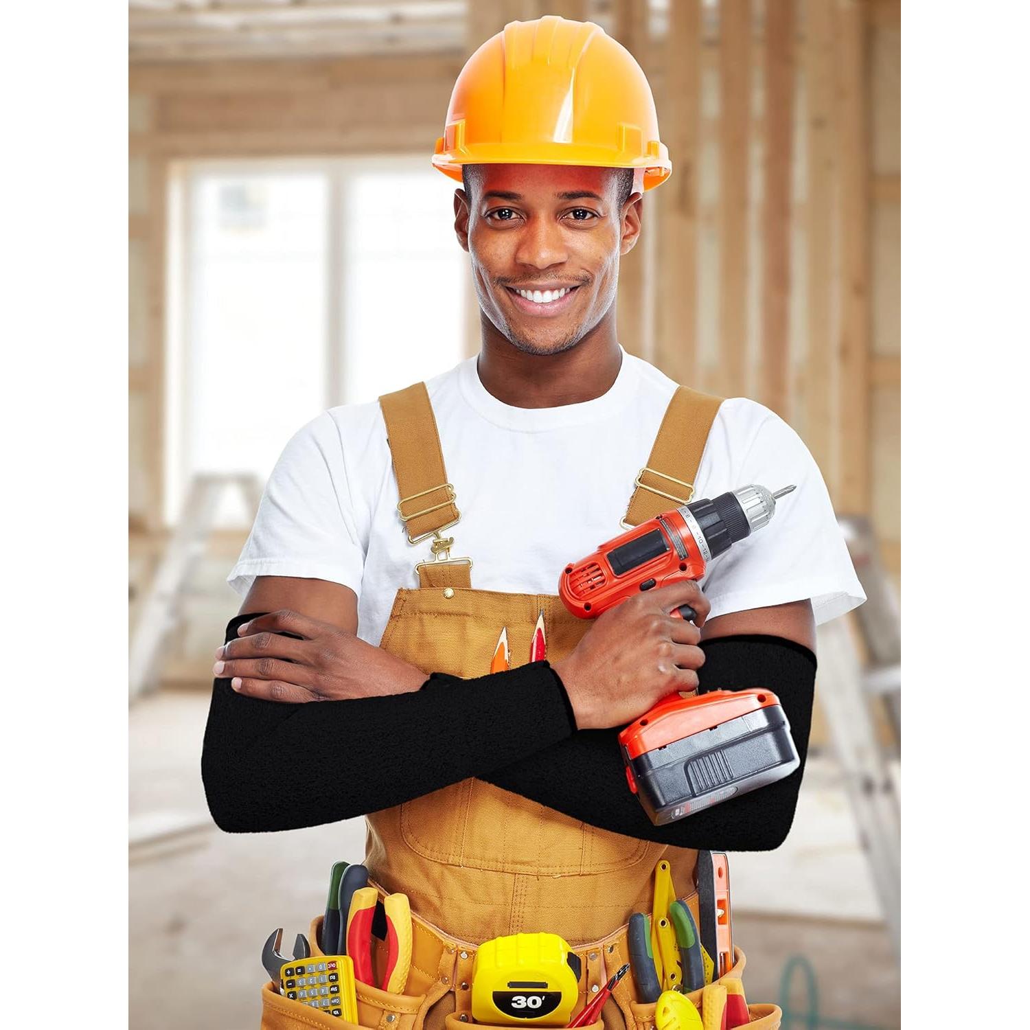 Geyoga 2 Pares Mangas Protectores de Brazo Unisex 22 cm Negro