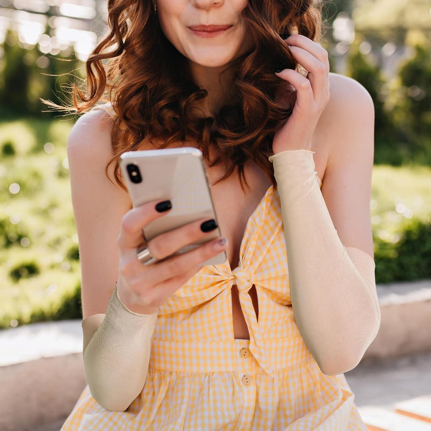 Mangas Largas Transparentes Luwint para Mujeres - 2 Pares UV