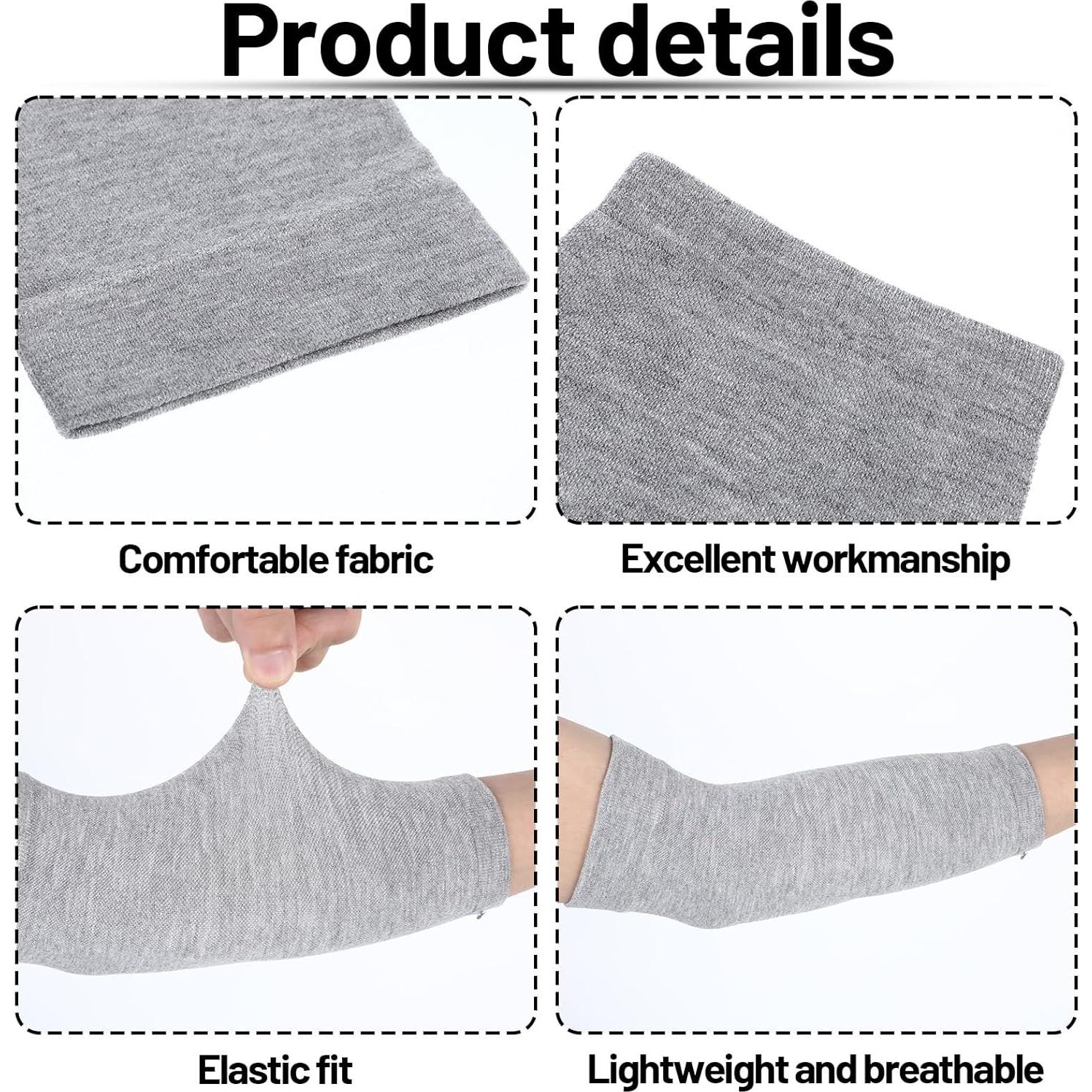 6 Mangas Cubiertas para Tatuajes Aiyorse - Unisex, Piel, Negro, Gris