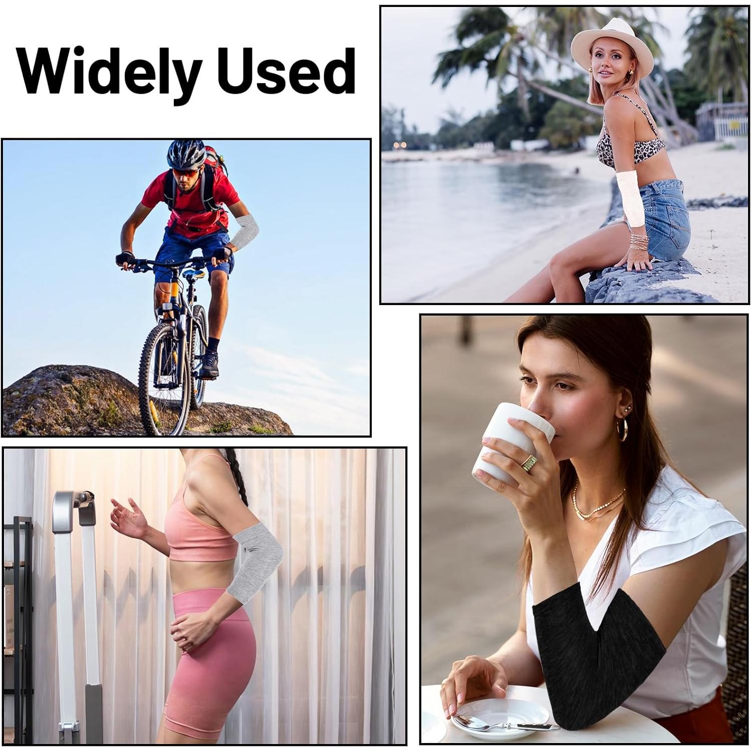 6 Mangas Cubiertas para Tatuajes Aiyorse - Unisex, Piel, Negro, Gris