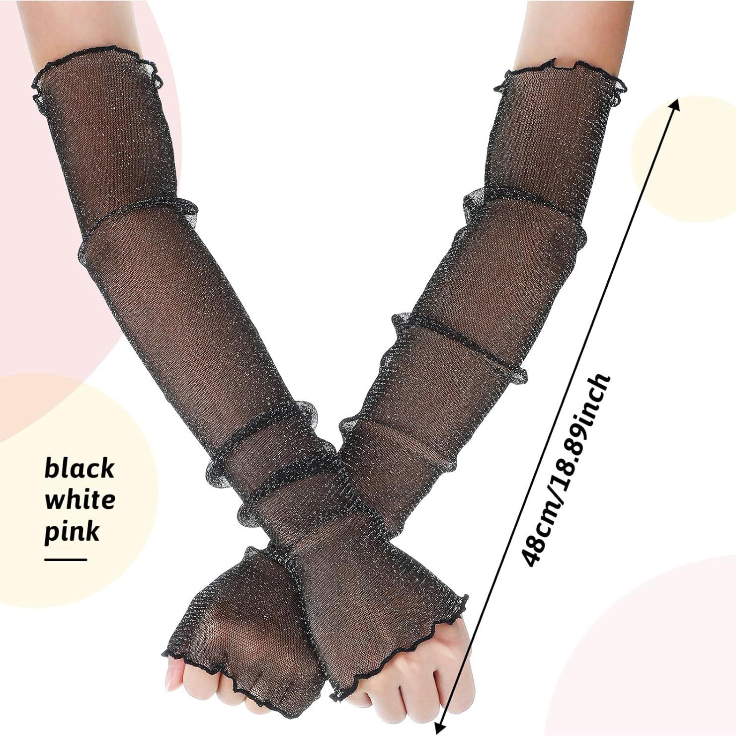 Mangas Largas de Encaje SATINIOR para Mujeres - 3 Pares UV