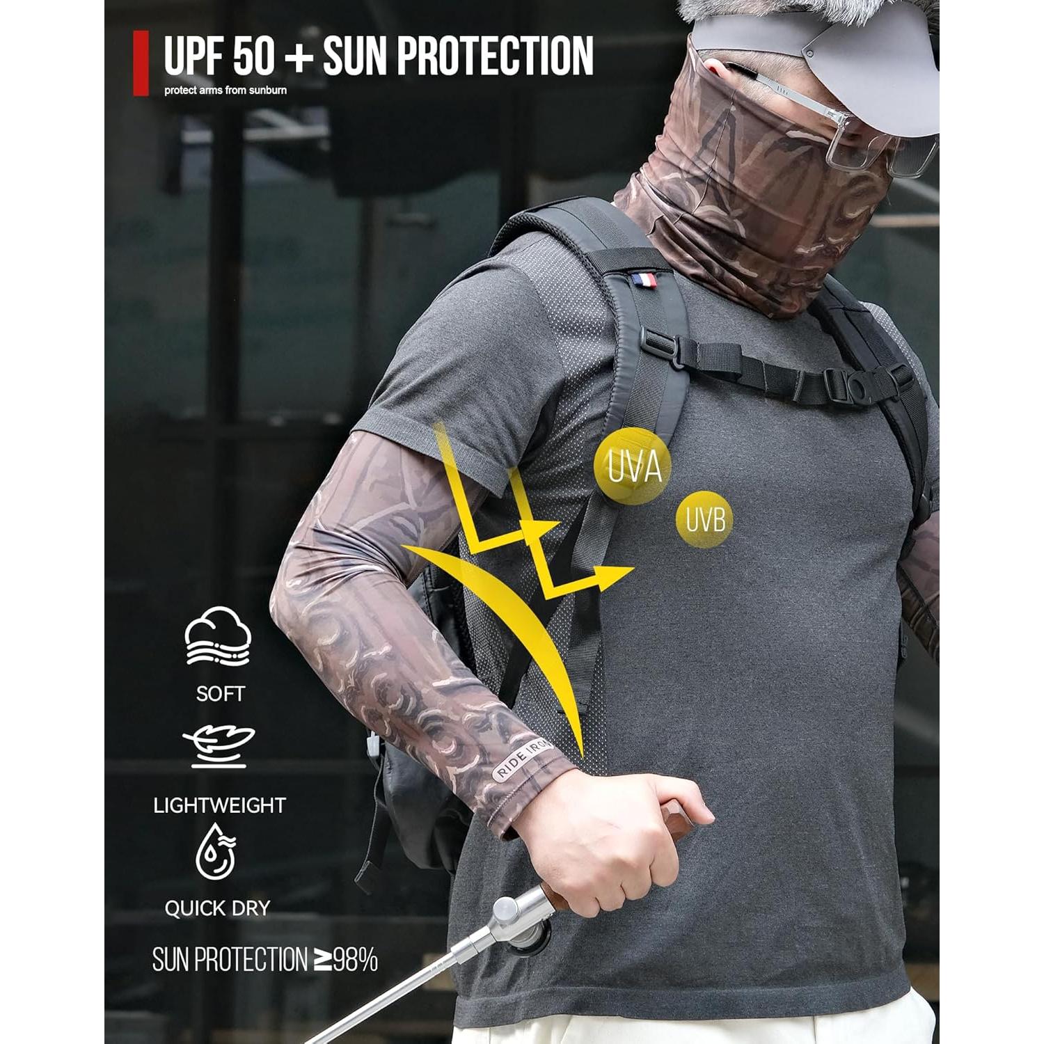 Mangas de compresión deportivas UPF50+ para brazos - Talla L