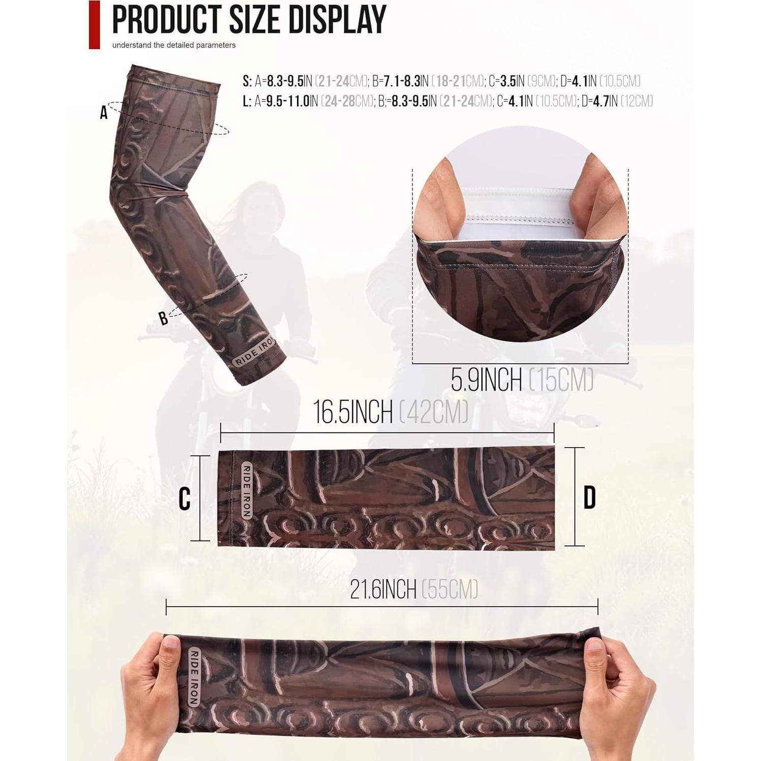 Mangas de compresión deportivas UPF50+ para brazos - Talla L