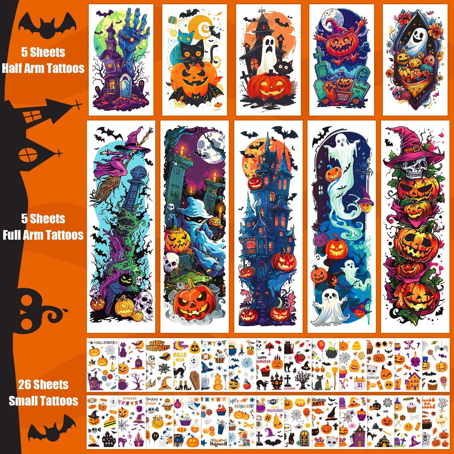 Tatuajes Temporales Halloween Niños Partywind 36 Hojas
