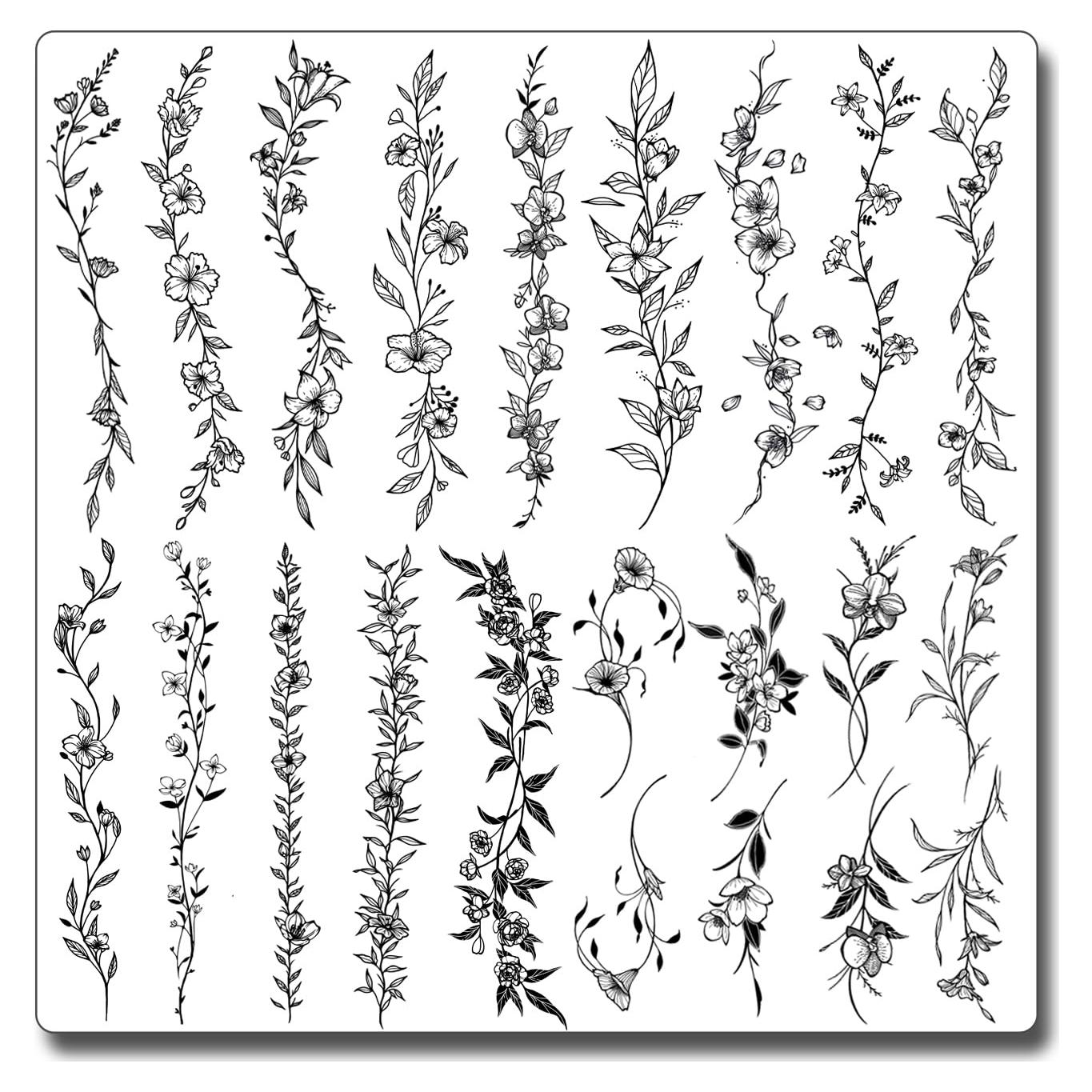 Tatuajes Temporales CHARLENT - 49 Pcs Hojas Minimalistas