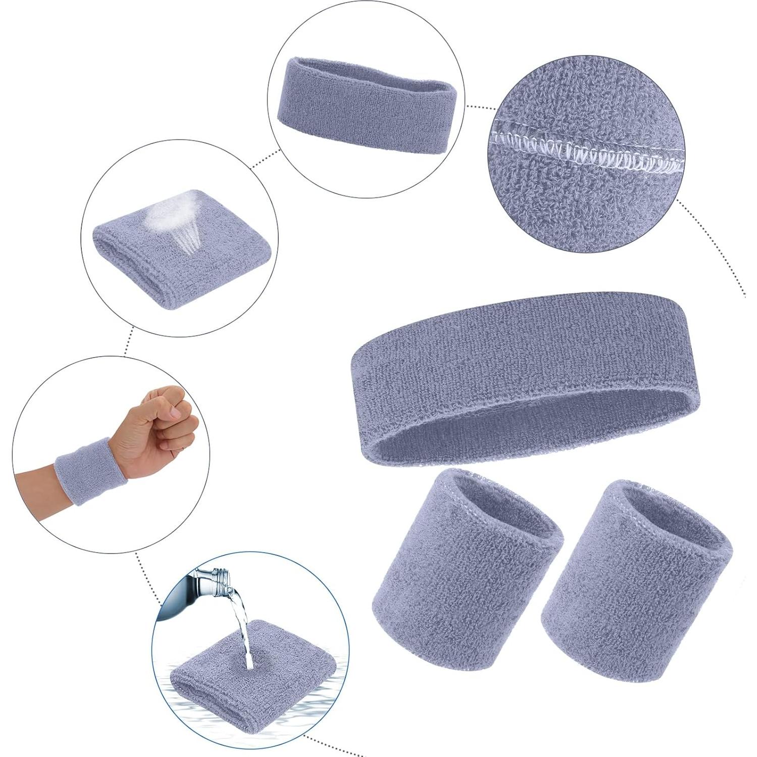 Set de Banda para el Sudor Yolev - 1 Banda Cabeza y 2 Muñequera