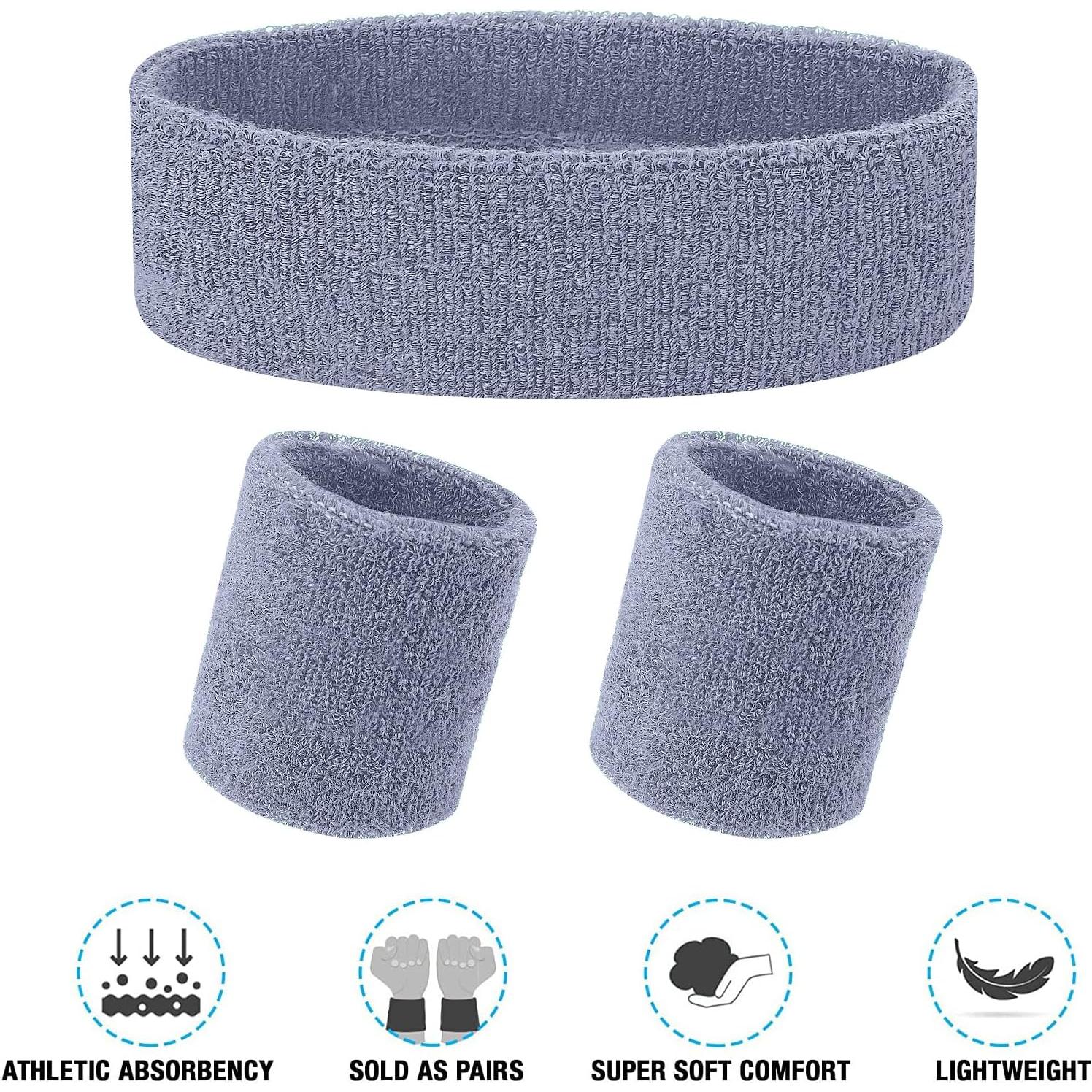 Set de Banda para el Sudor Yolev - 1 Banda Cabeza y 2 Muñequera