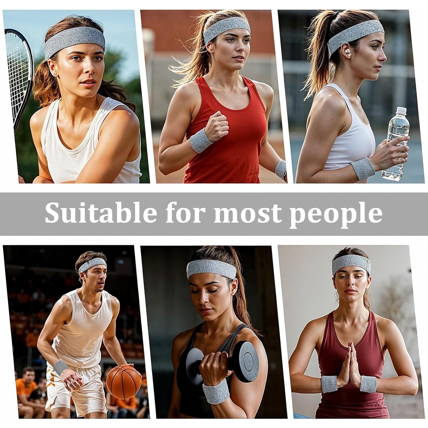 Set de Banda para el Sudor Yolev - 1 Banda Cabeza y 2 Muñequera