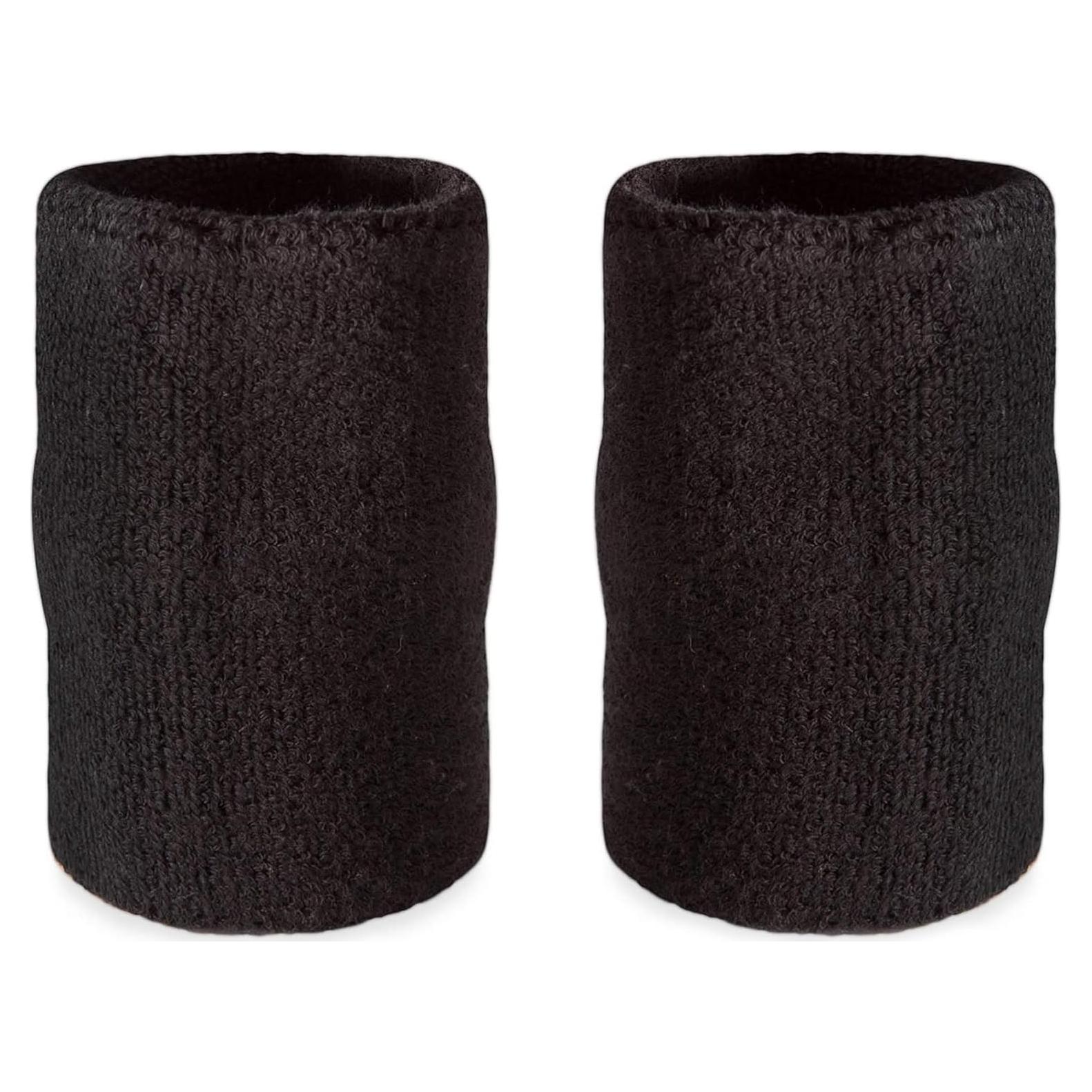 Suddora 6" Doublewide Wrist Bands/Armbands (Pair) - Thick Sweatbands for Basketball, Tennis, Baseball, Gym