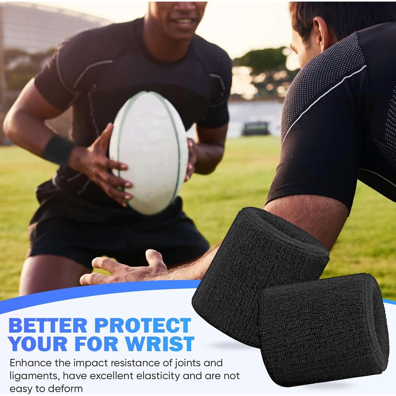 Paquete de 8 muñequeras deportivas ARTOSHIN - Algodón, 8x8 cm