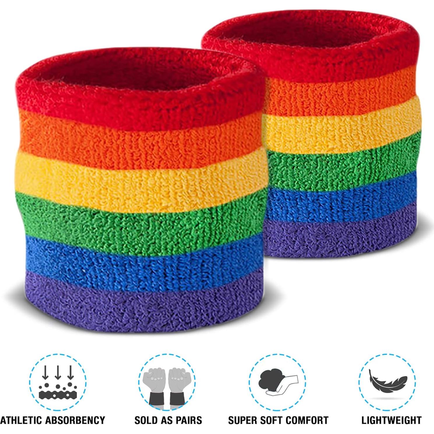 Muñequera Absorbente Suddora Arcoíris 7.01 cm - Par