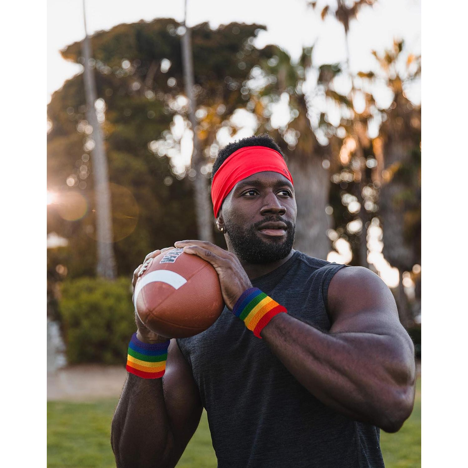 Muñequera Absorbente Suddora Arcoíris 7.01 cm - Par