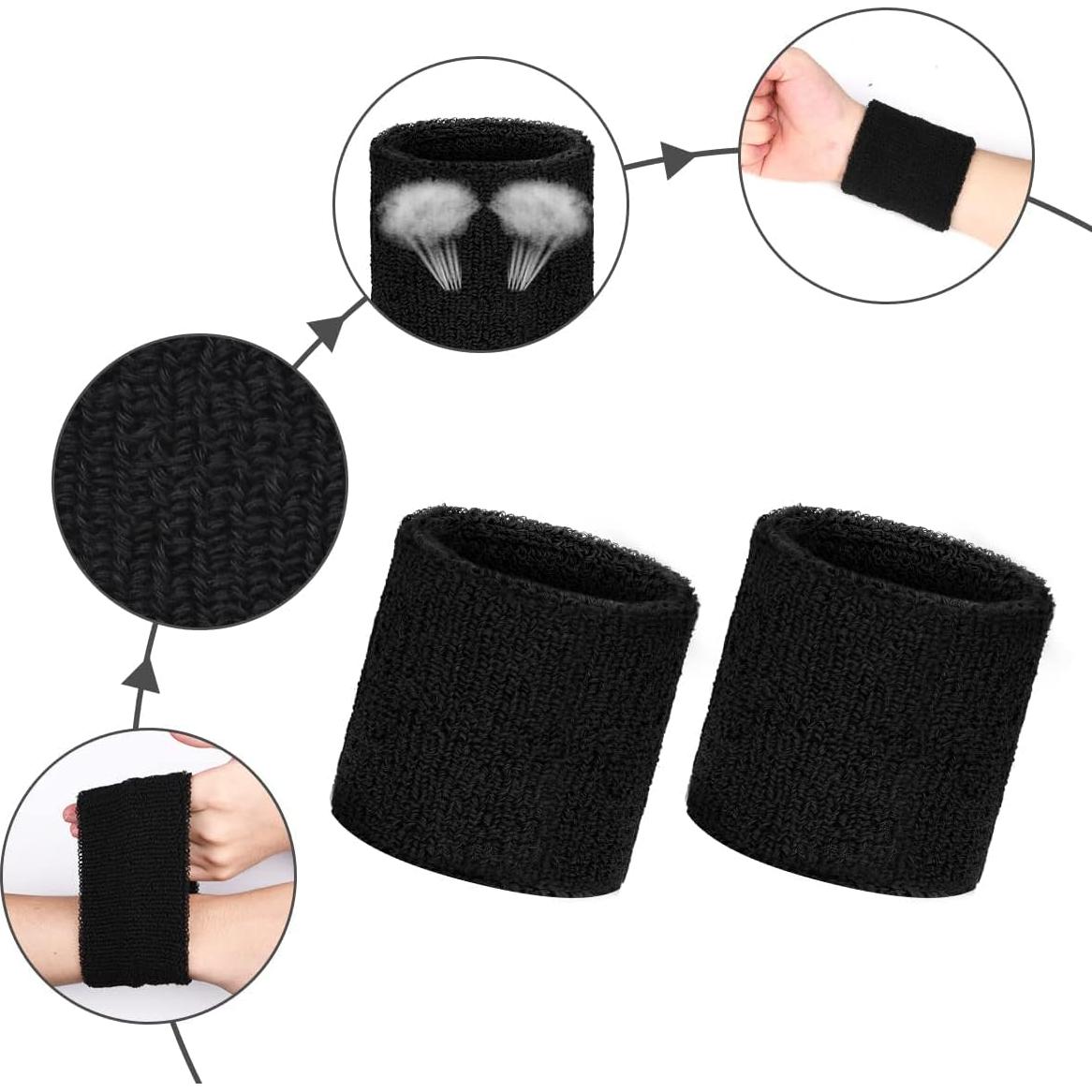 Conjunto de Muñequera Deportiva Aucuu 2PCS Absorbentes
