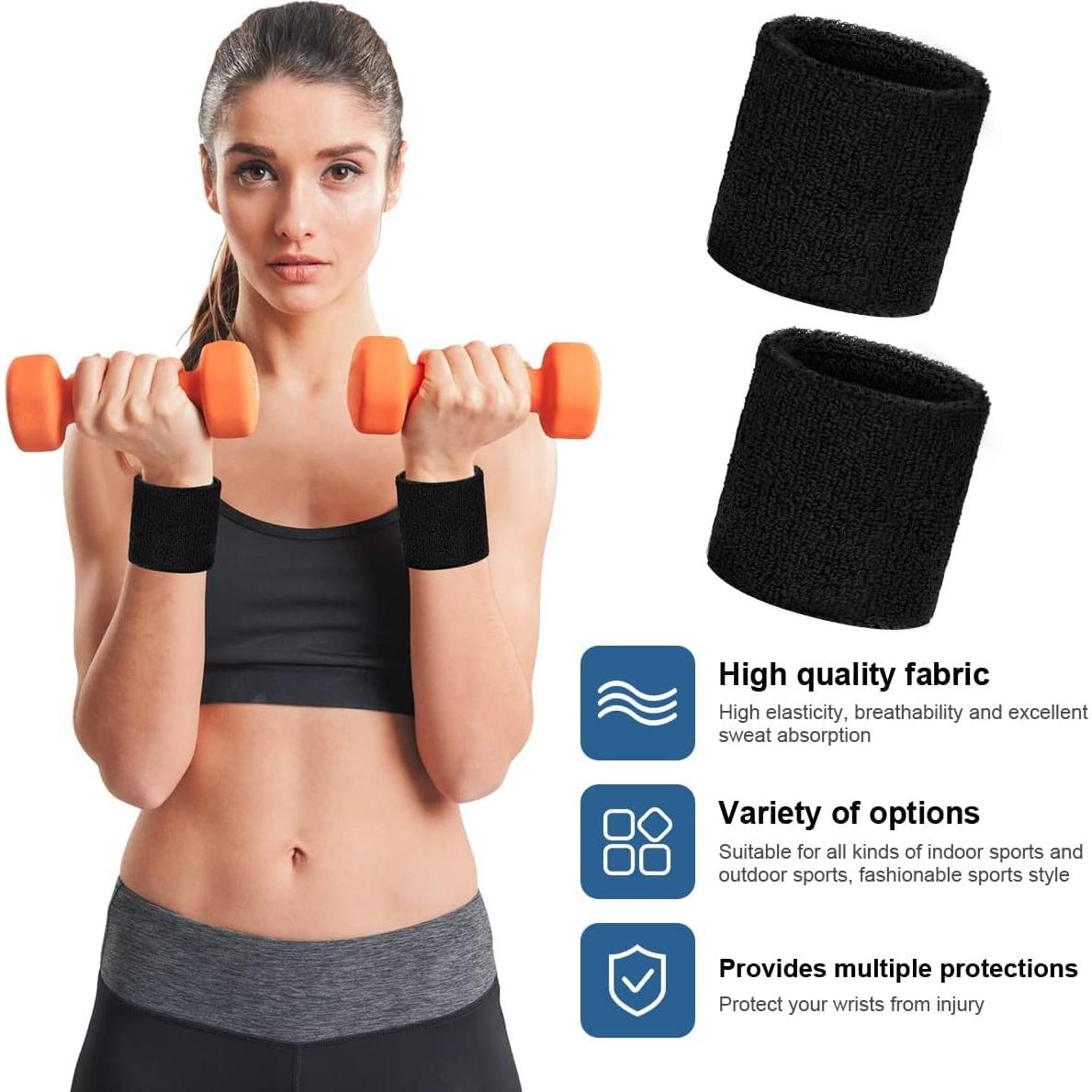 Conjunto de Muñequera Deportiva Aucuu 2PCS Absorbentes