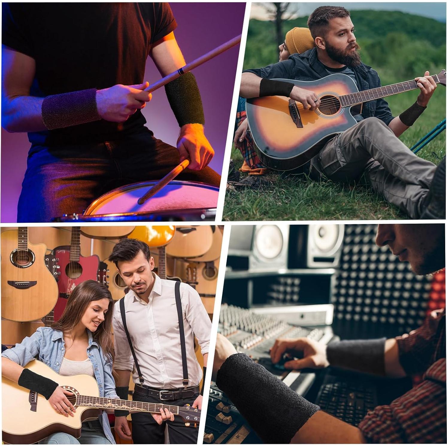 Muñequera Absorbente de Sudor Boao 8 Piezas 15x8.5cm Negra