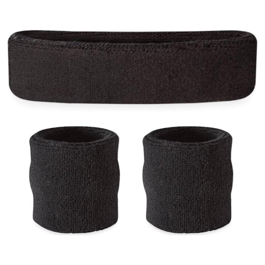 Suddora Sweatbands for Kids, Moisture Wicking 2 Wristbands and 1 Headband Set, Soft and Skin-Friendly Fabric, Moisture-Wicking Athletic Sweat Bands for Basketball, Baseball, Soccer