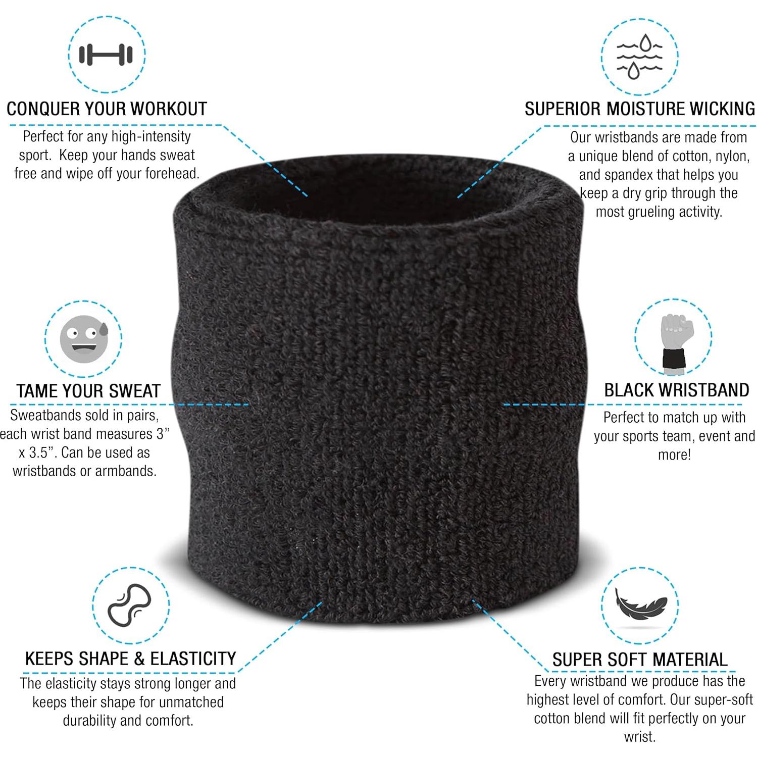 Suddora Sweatbands for Kids, Moisture Wicking 2 Wristbands and 1 Headband Set, Soft and Skin-Friendly Fabric, Moisture-Wicking Athletic Sweat Bands for Basketball, Baseball, Soccer