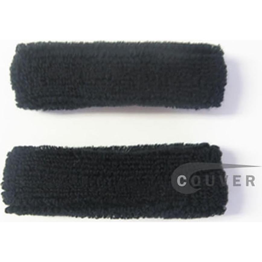 Banda de Muñeca de Algodón COUVER Negra - 1 Par