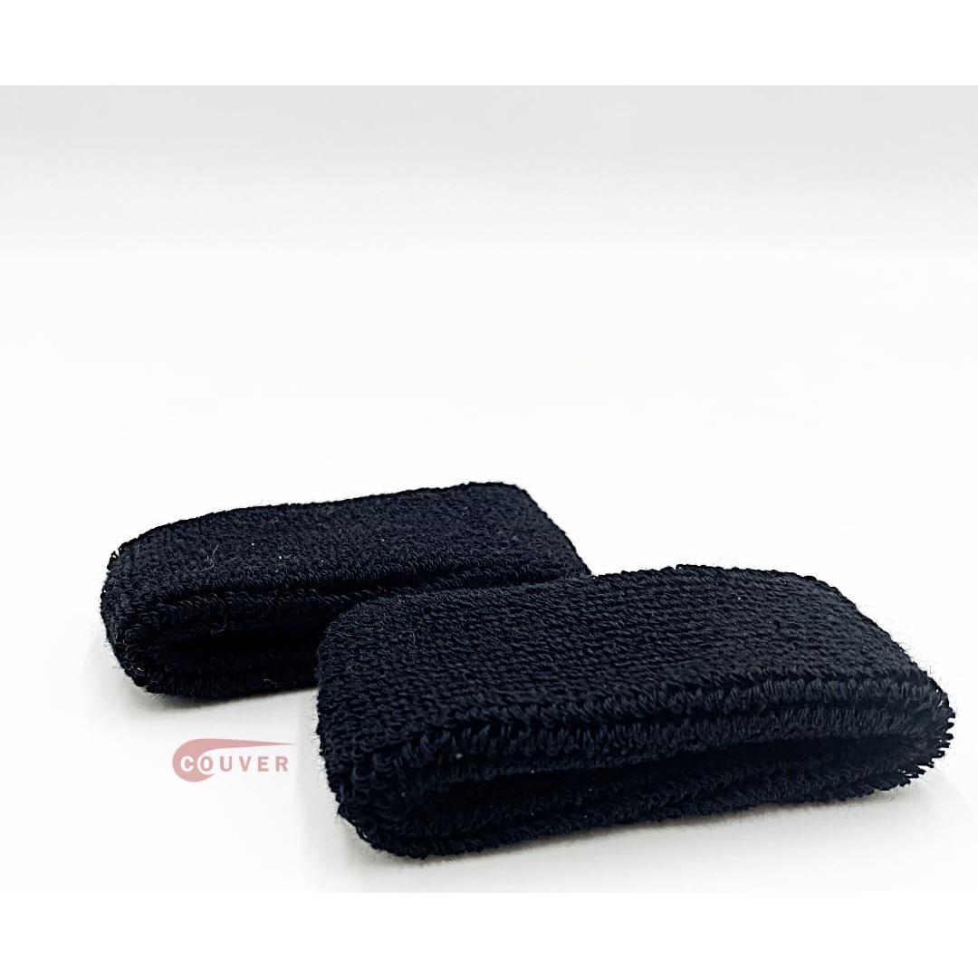 Banda de Muñeca de Algodón COUVER Negra - 1 Par