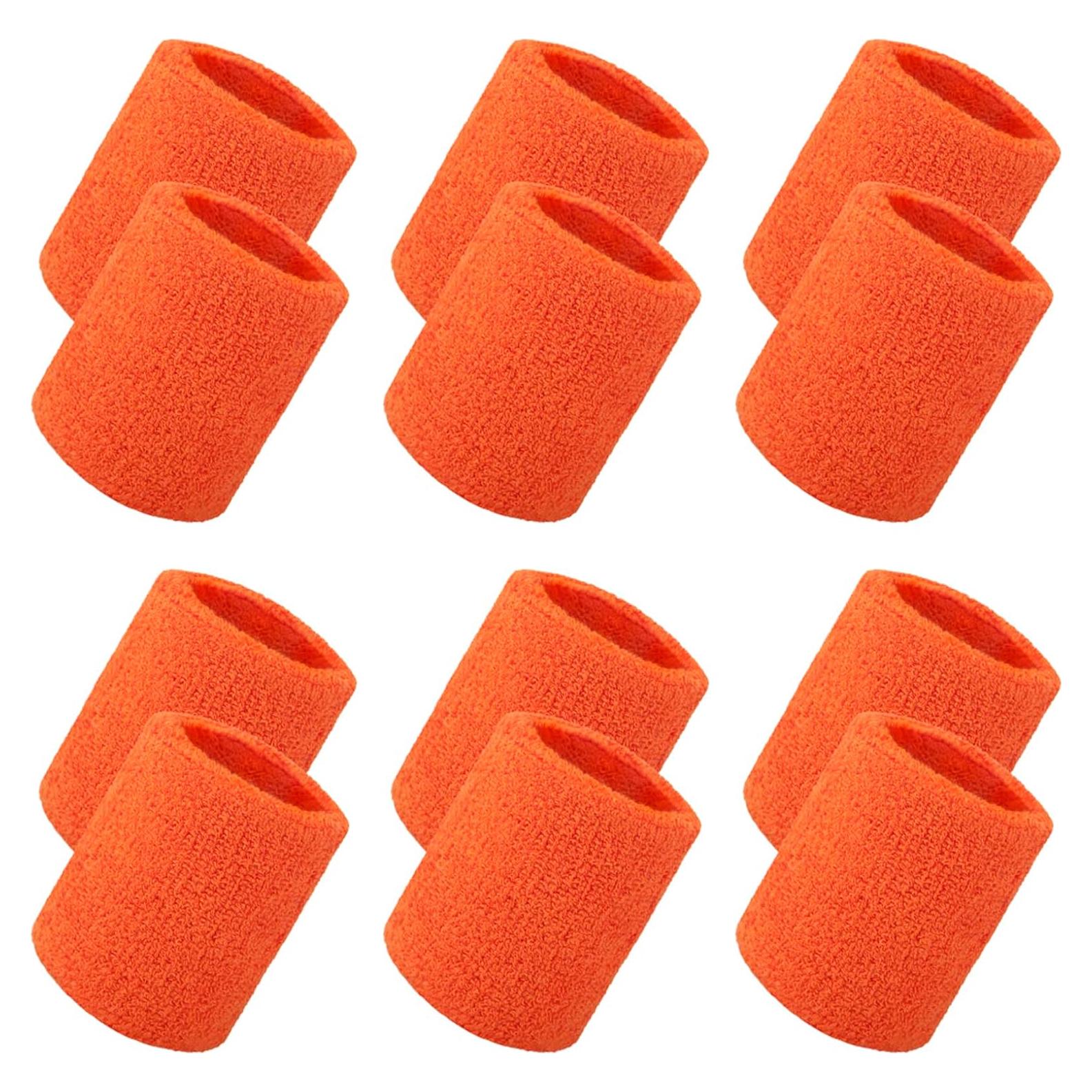 Muñequera de Sudor TOPTIE 12 Piezas Unisex Naranja