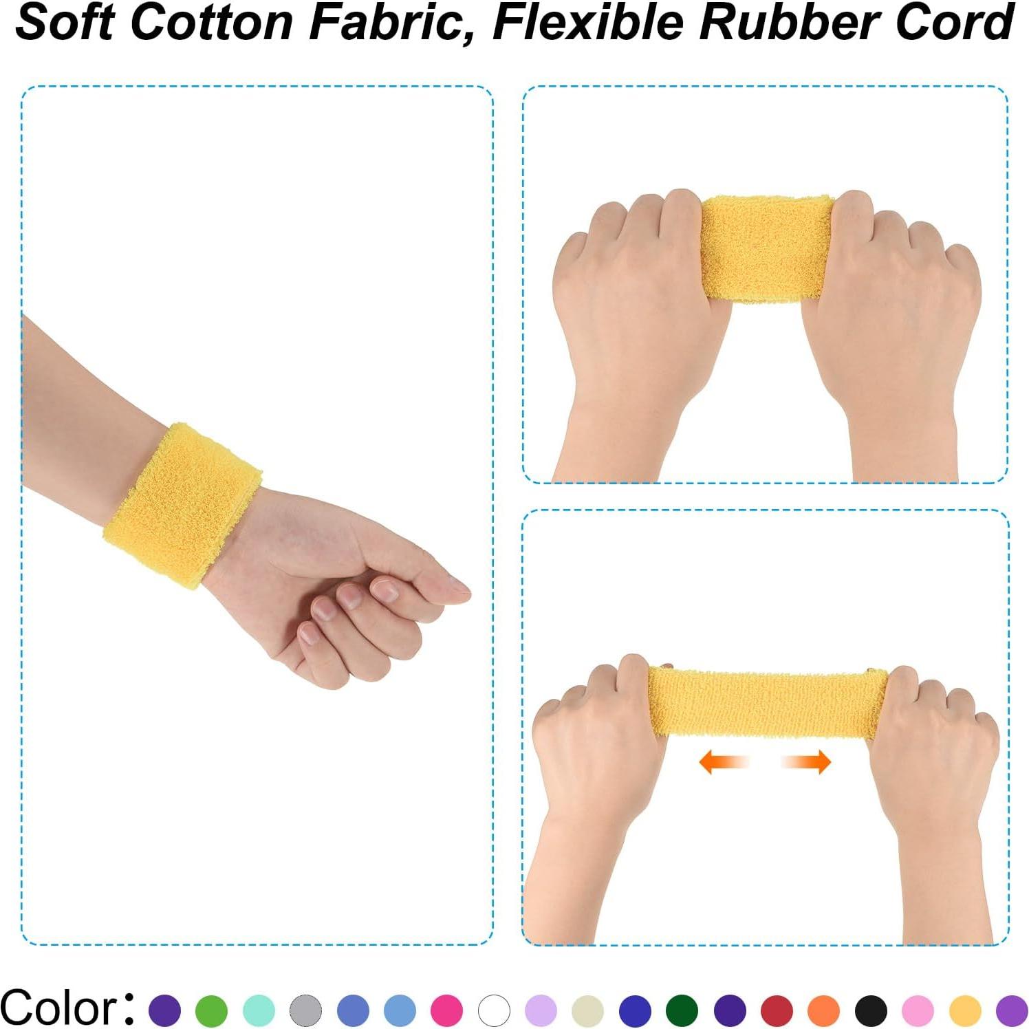 Muñequera Deportiva PATIKIL Algodón Toalla Absorbente 8x5cm