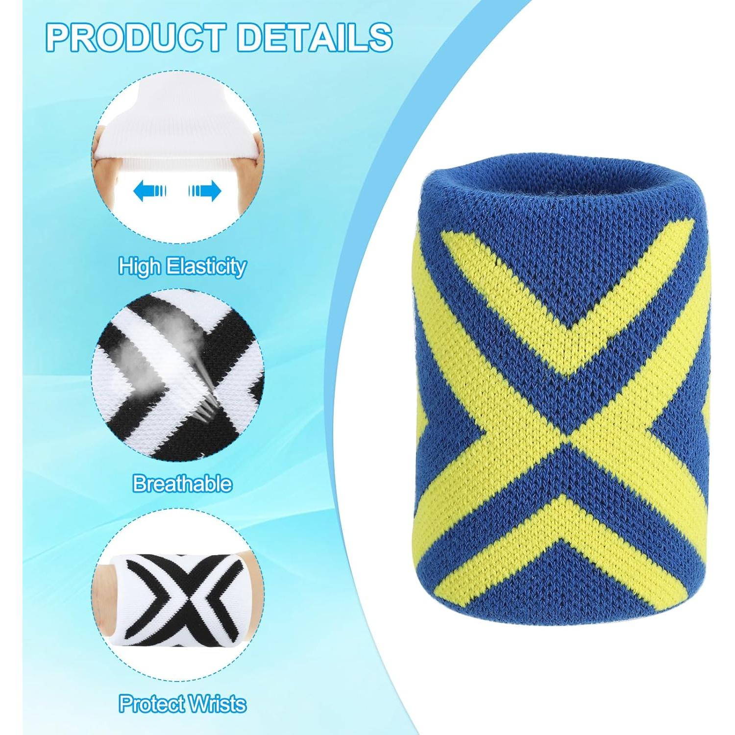 Muñequera Deportiva PATIKIL Transpirable para Baloncesto - 2 Pcs