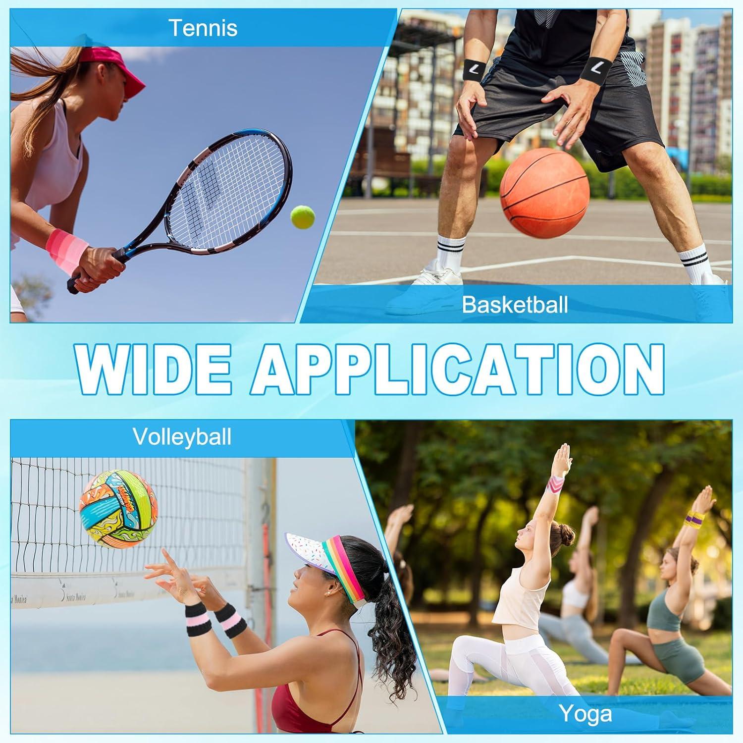 Muñequera Deportiva PATIKIL Transpirable para Baloncesto - 2 Pcs