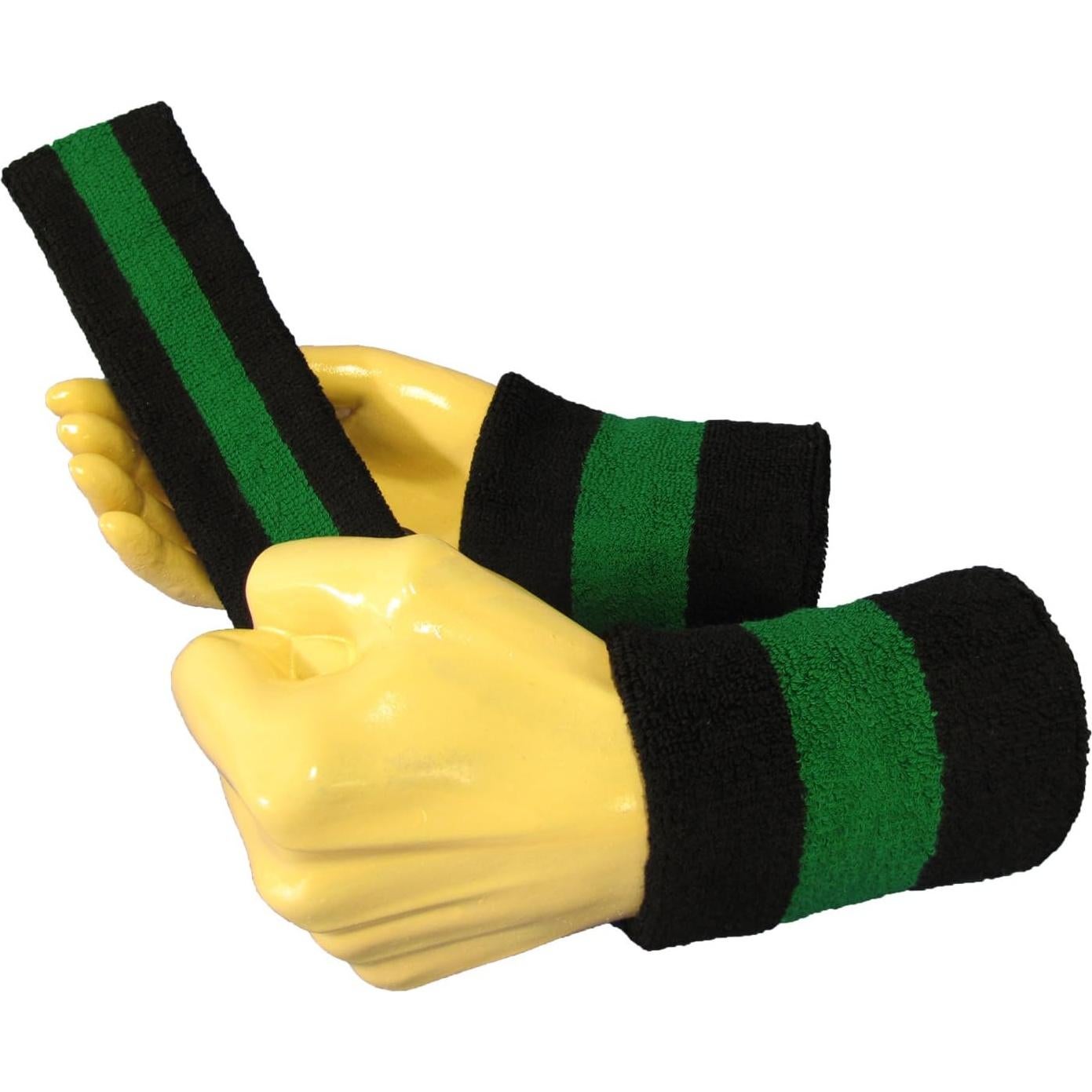 Conjunto de Banda para la Cabeza y Muñequera COUVER Verde/Negro