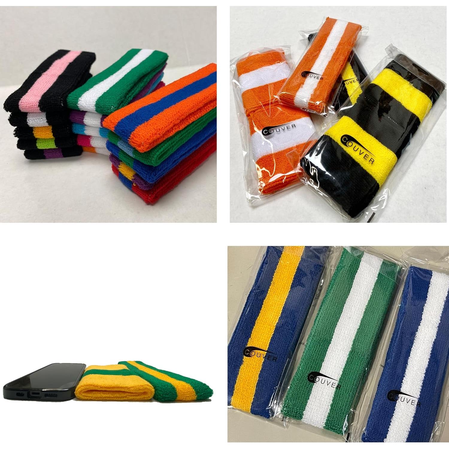 Conjunto de Banda para la Cabeza y Muñequera COUVER Verde/Negro